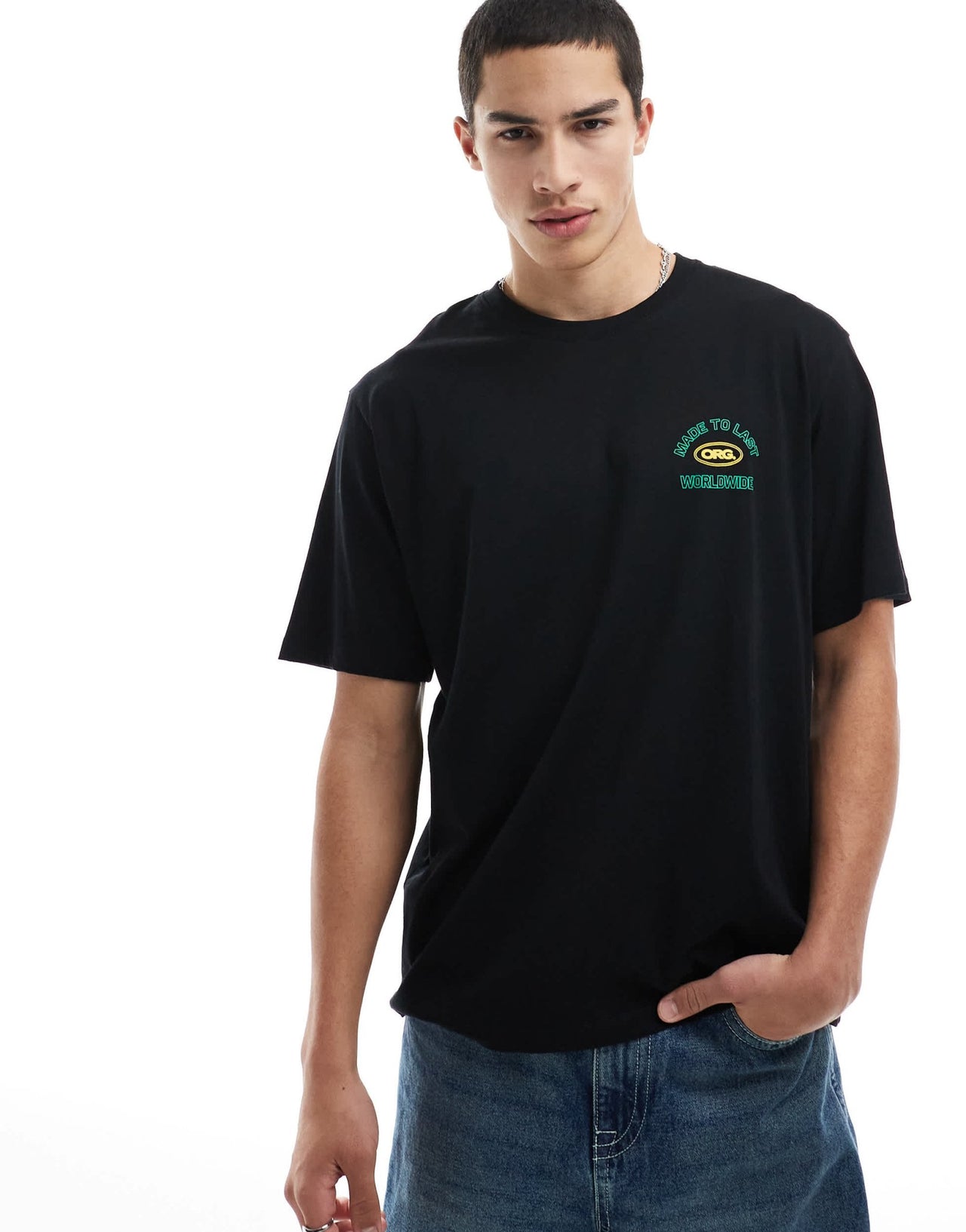 Jack & Jones oversized t-shirt with retro backprint in black - ASOS Sample Sale EU Store