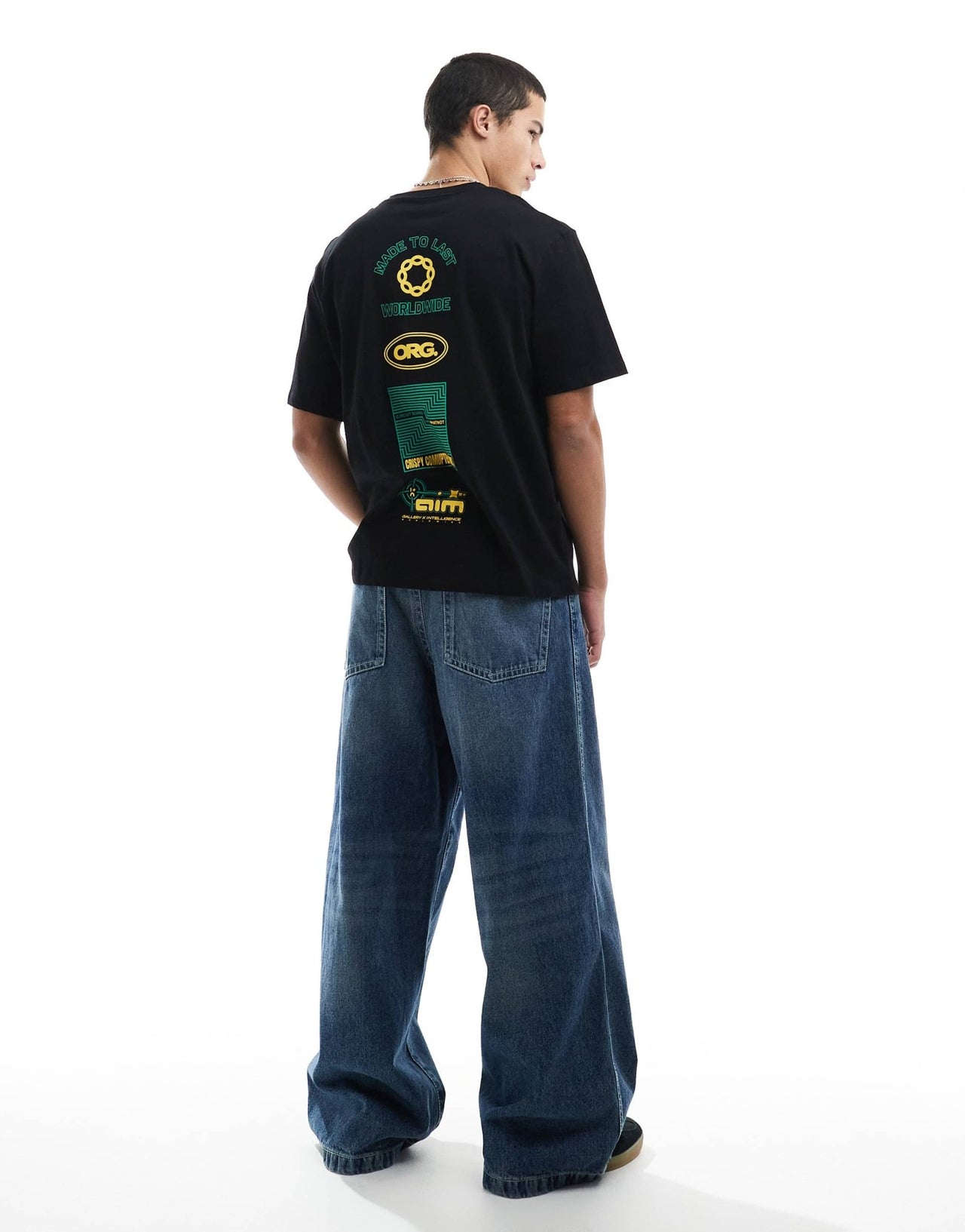 Jack & Jones oversized t-shirt with retro backprint in black - ASOS Sample Sale EU Store