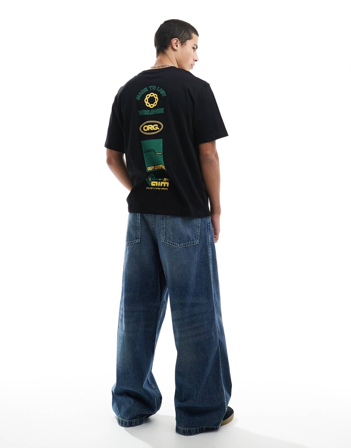 Jack & Jones oversized t-shirt with retro backprint in black - ASOS Sample Sale EU Store