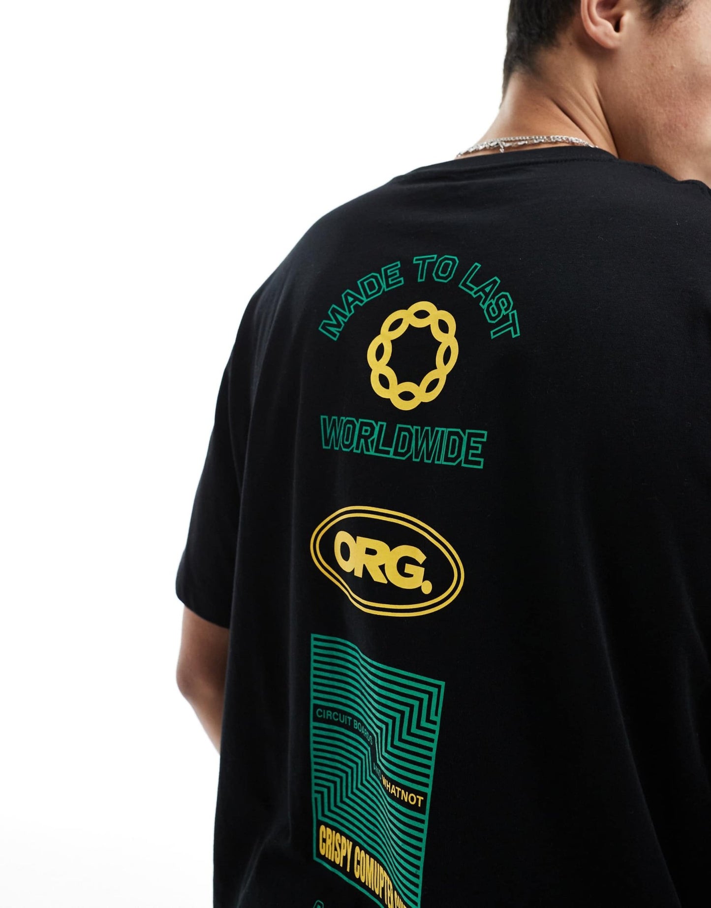Jack & Jones oversized t-shirt with retro backprint in black - ASOS Sample Sale EU Store