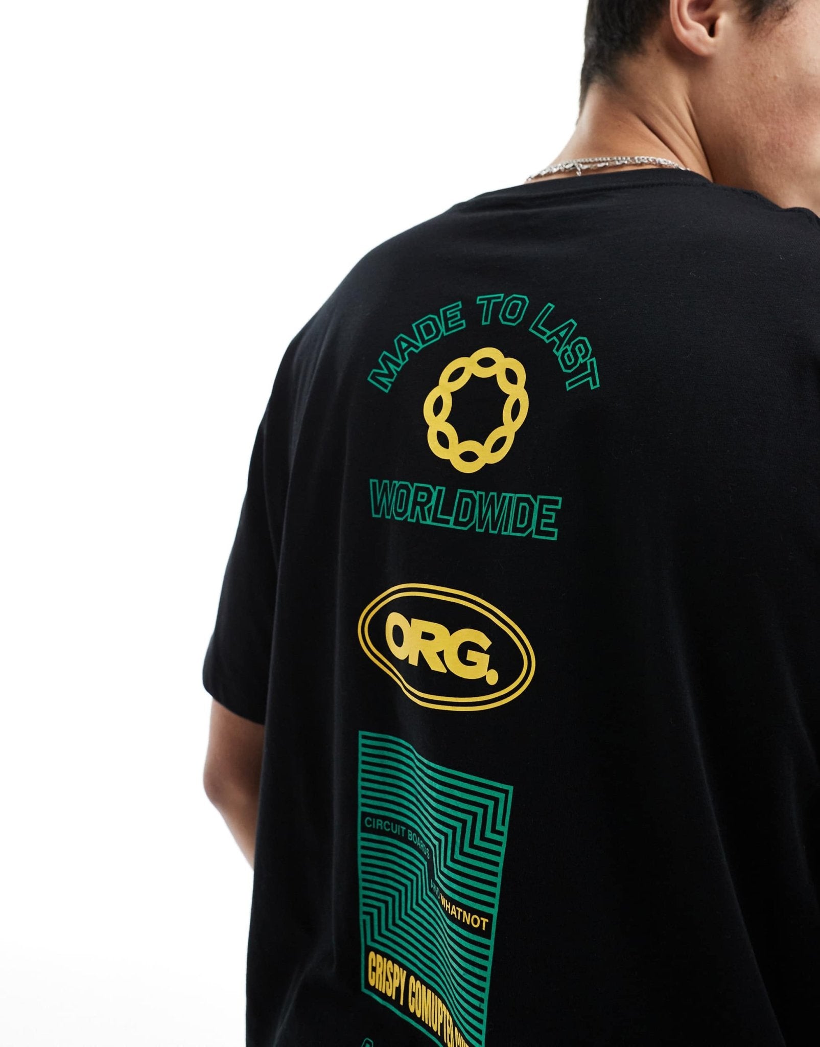 Jack & Jones oversized t-shirt with retro backprint in black - ASOS Sample Sale EU Store