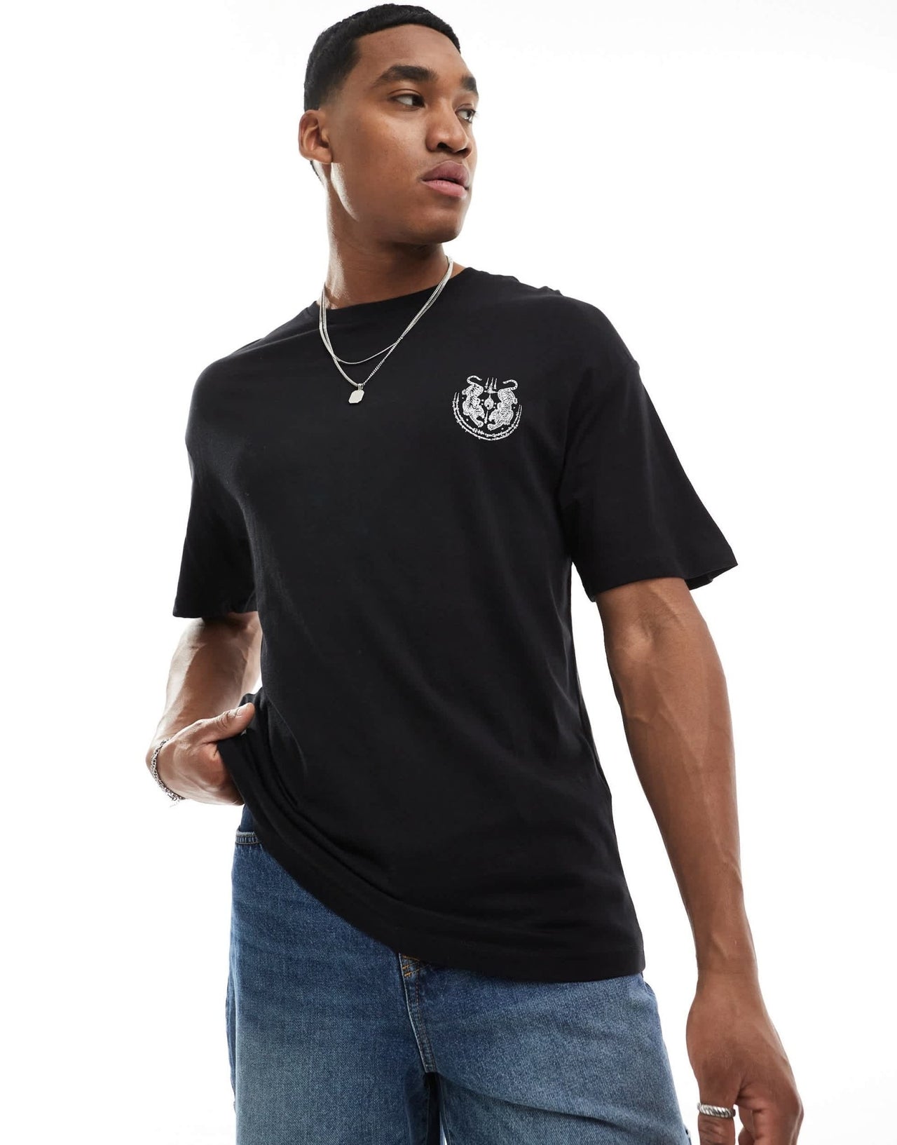 Jack & Jones oversized t-shirt with tiger back print in black - ASOS Sample Sale EU Store