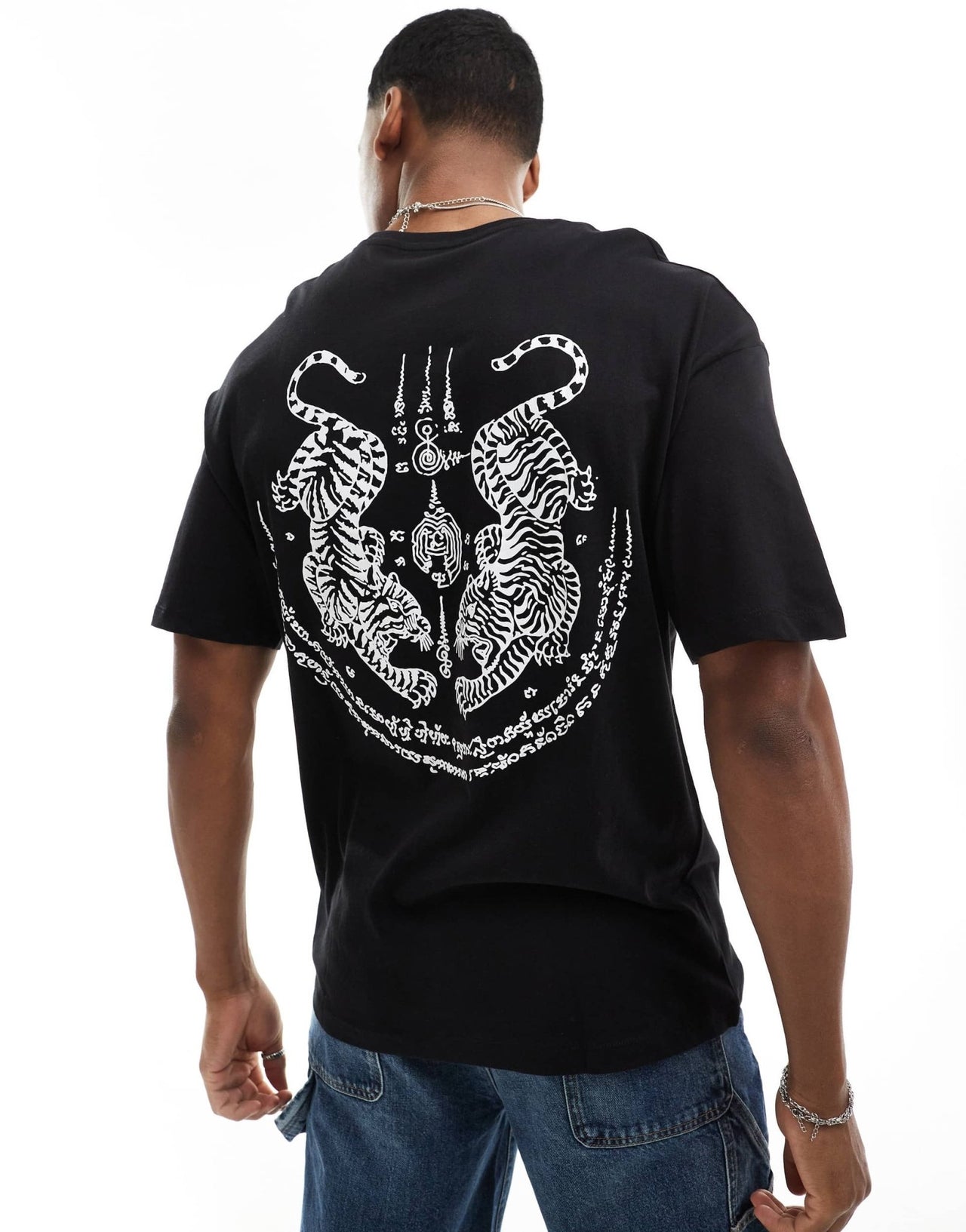 Jack & Jones oversized t-shirt with tiger back print in black - ASOS Sample Sale EU Store