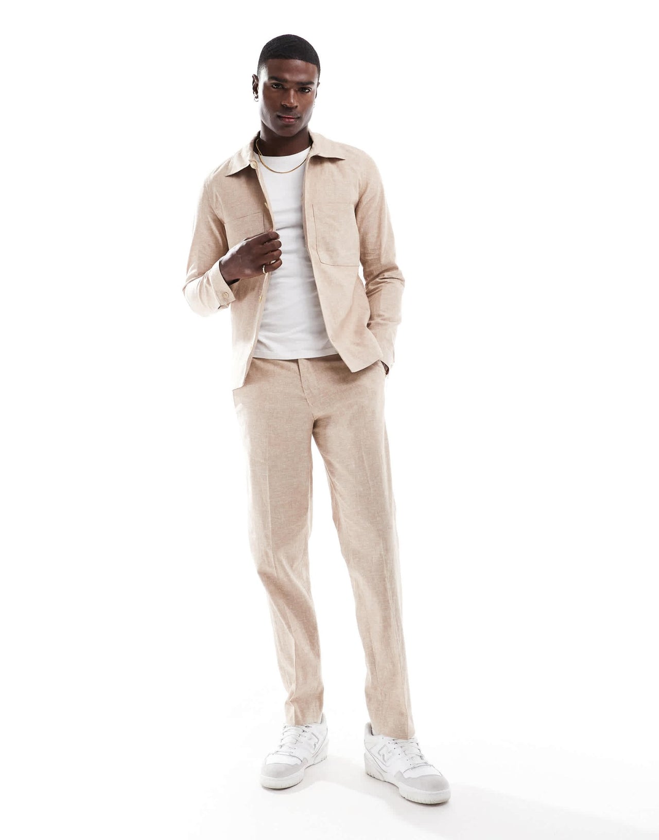 Jack & Jones Premium linen mix casual suit jacket in beige - ASOS Sample Sale EU Store