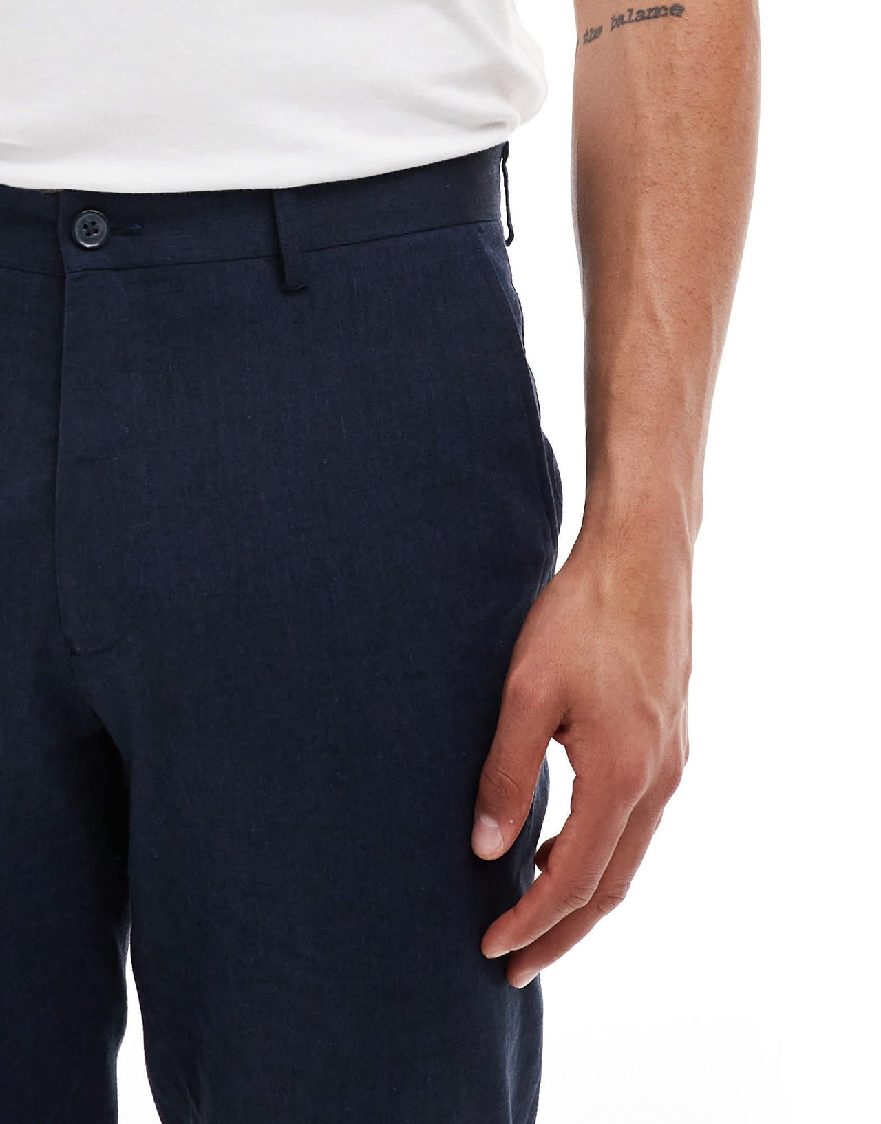 Jack & Jones Premium linen mix casual suit trouser in navy - ASOS Sample Sale EU Store