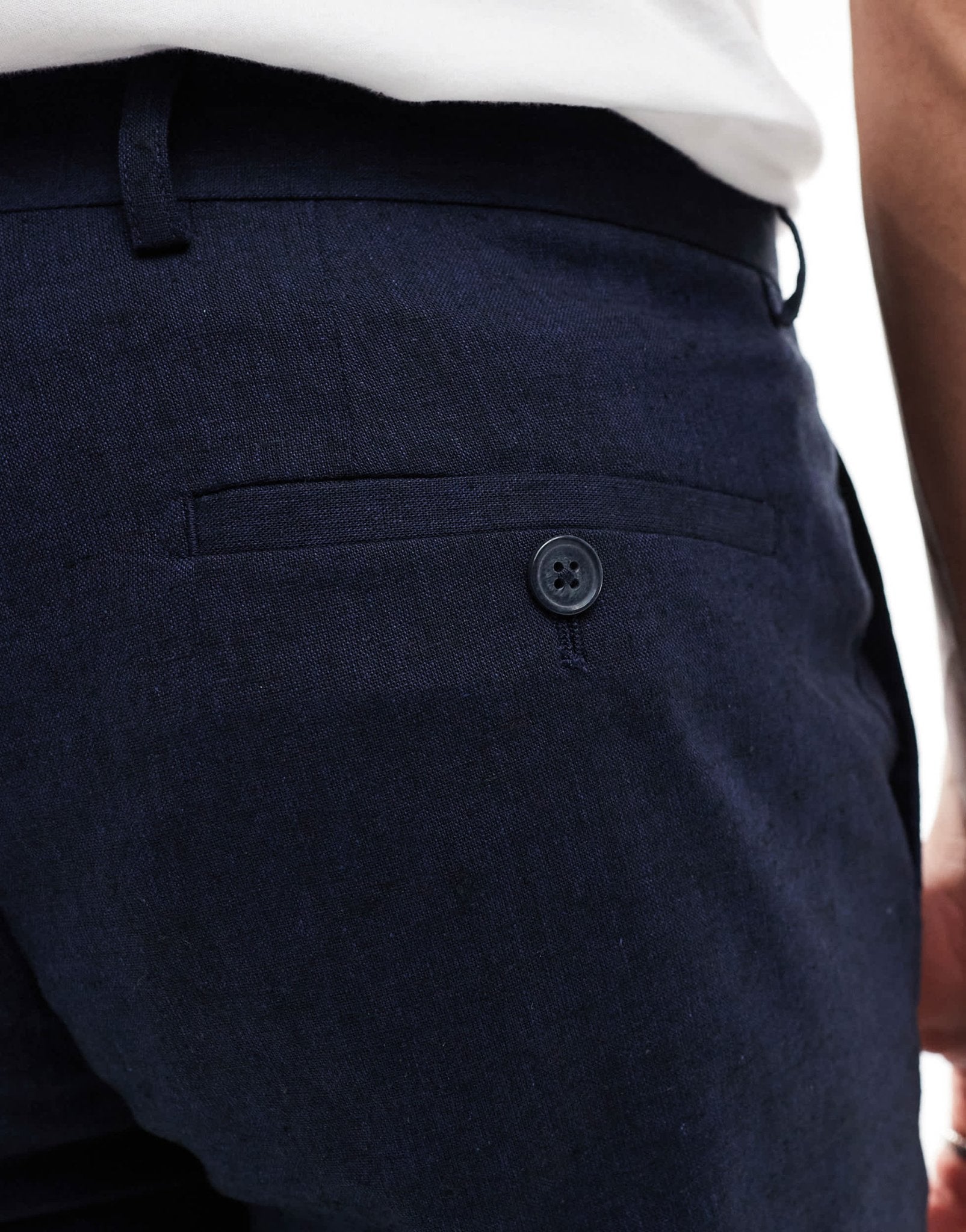 Jack & Jones Premium linen mix casual suit trouser in navy - ASOS Sample Sale EU Store