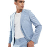 Jack & Jones Premium linen mix slim fit blazer in light blue