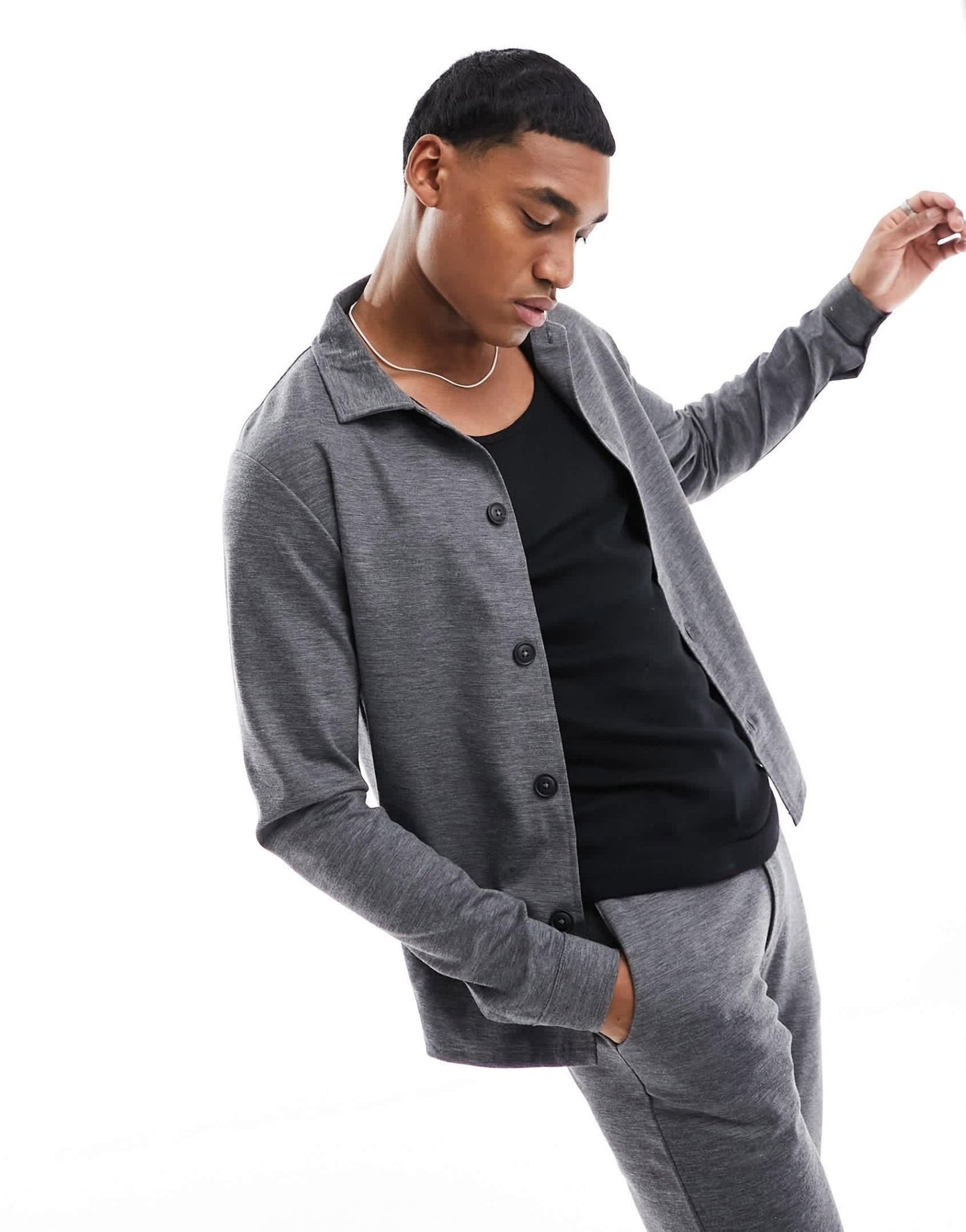Jack & Jones Premium slim jersey suit jacket in grey - ASOS Sample Sale EU Store