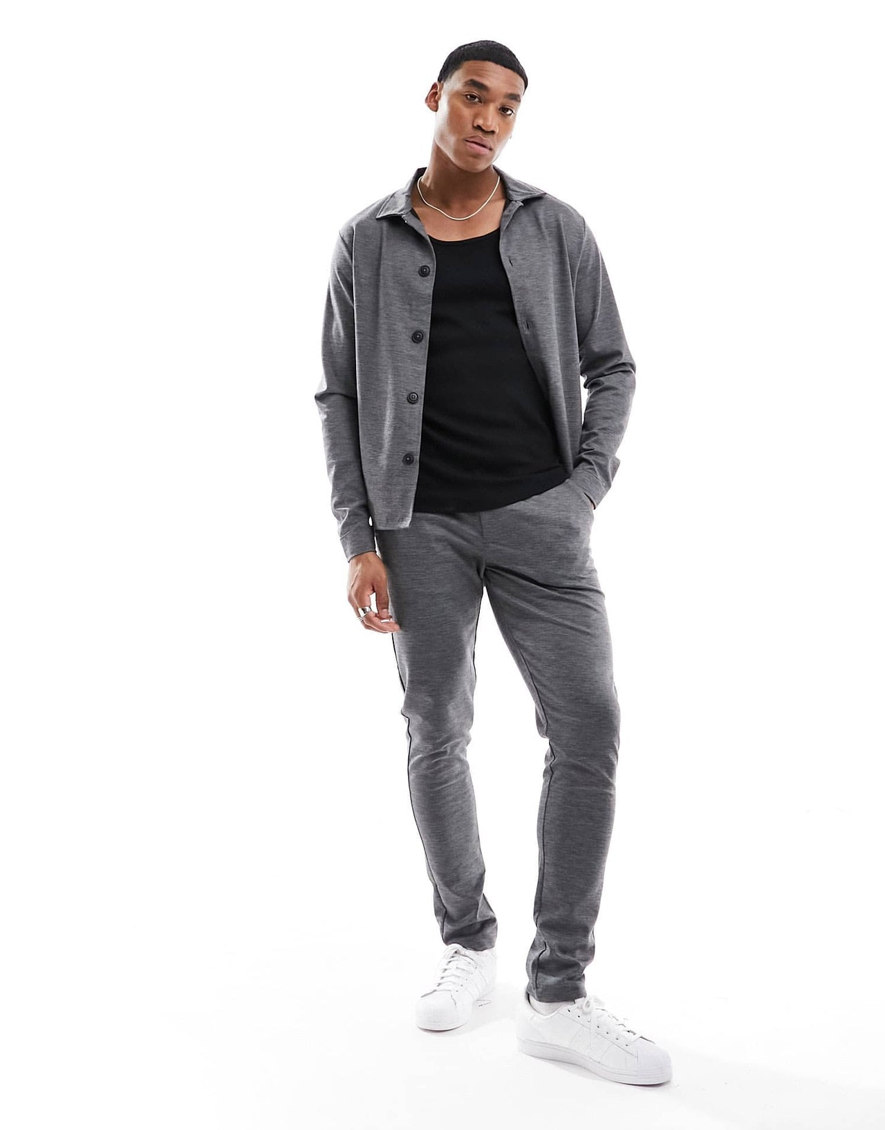 Jack & Jones Premium slim jersey suit jacket in grey - ASOS Sample Sale EU Store