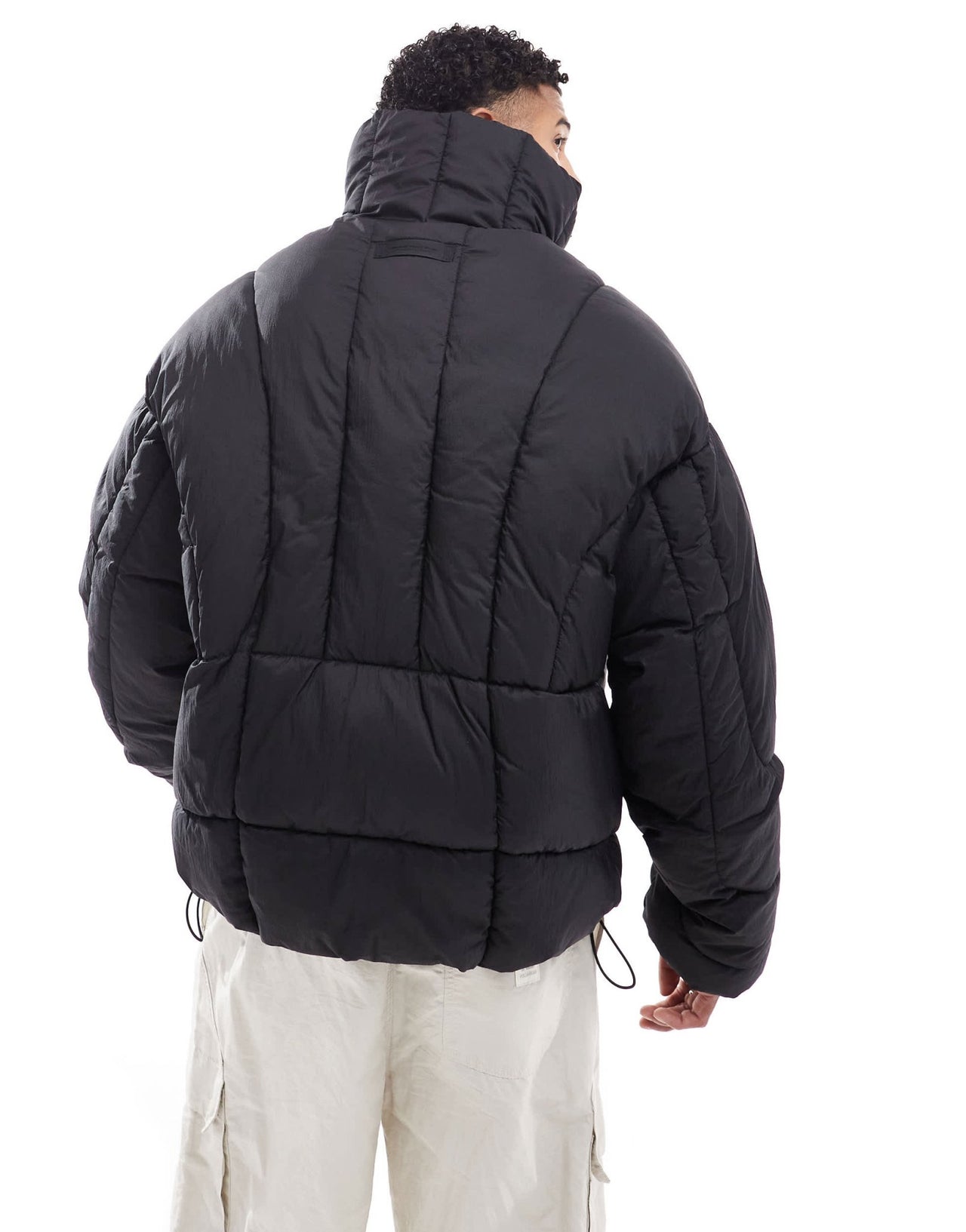 Jack & Jones Premium vertical panel puffer jacket in black - ASOS Sample Sale EU Store