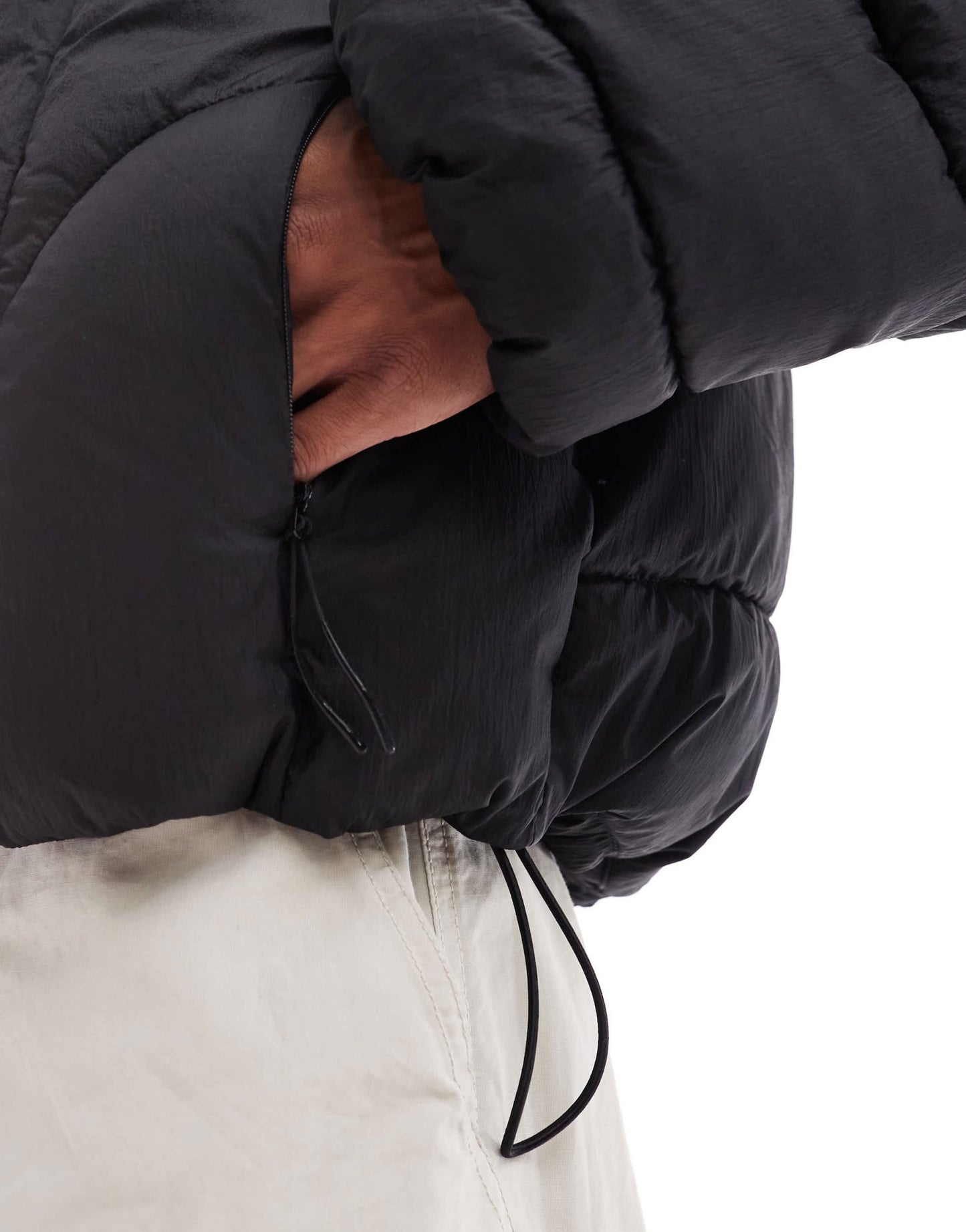 Jack & Jones Premium vertical panel puffer jacket in black - ASOS Sample Sale EU Store