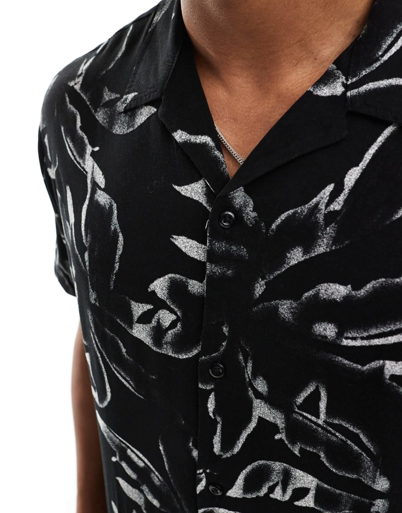Jack & Jones revere collar shirt in black floral - ASOS Sample Sale EU Store