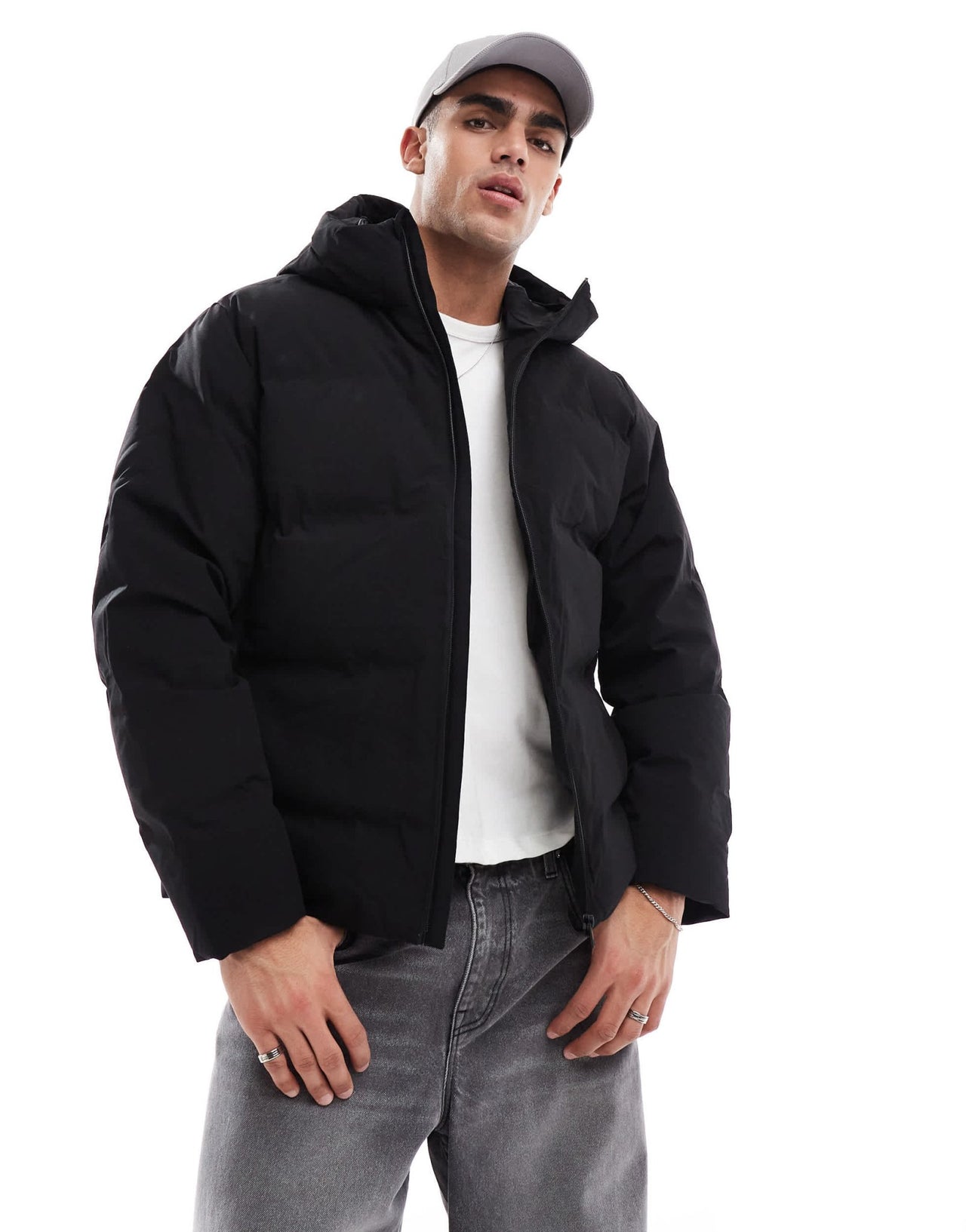 Jack & Jones short down puffer jacket in black - ASOS Sample Sale EU Store