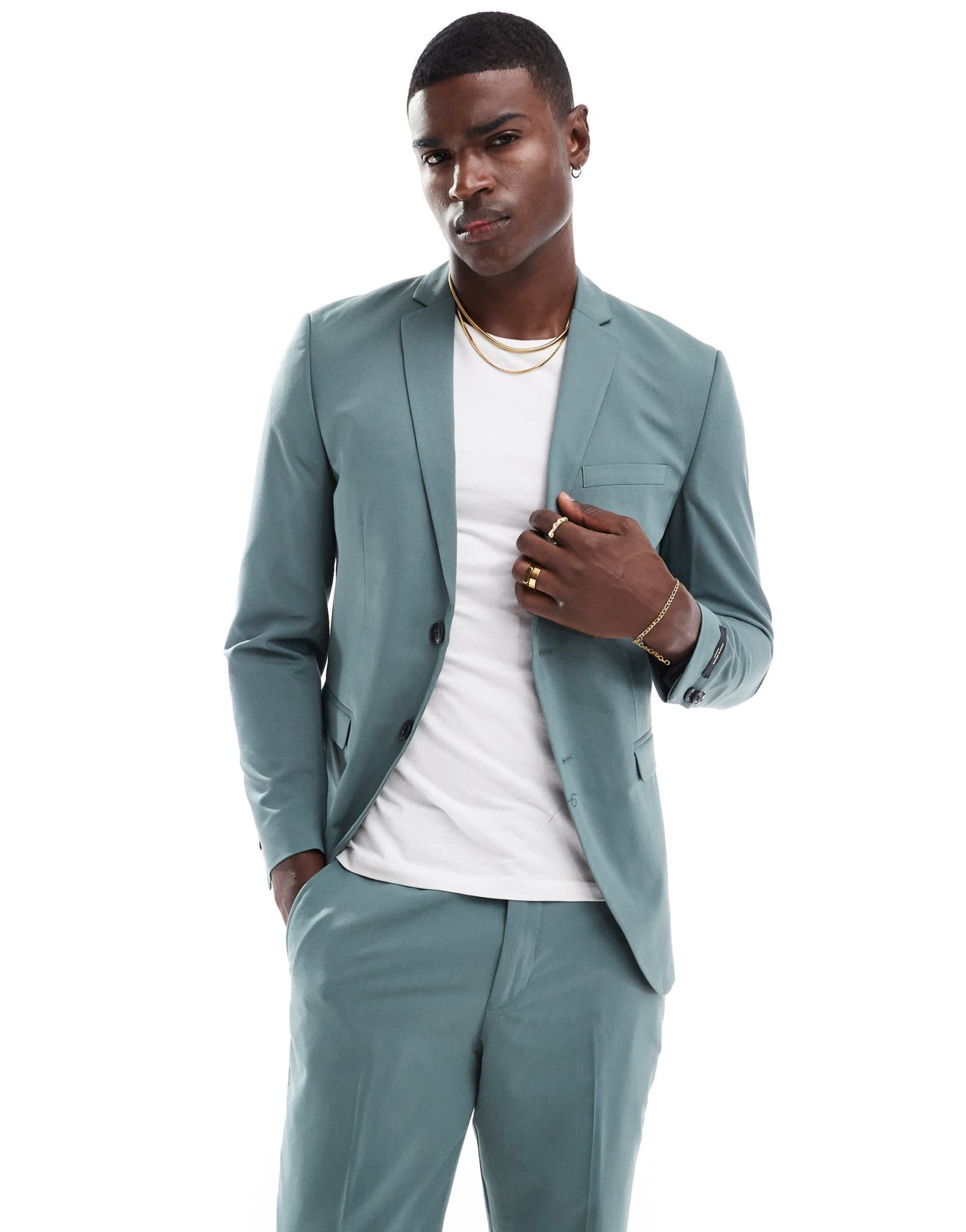 Jack & Jones slim fit suit jacket in sage green - ASOS Sample Sale EU Store