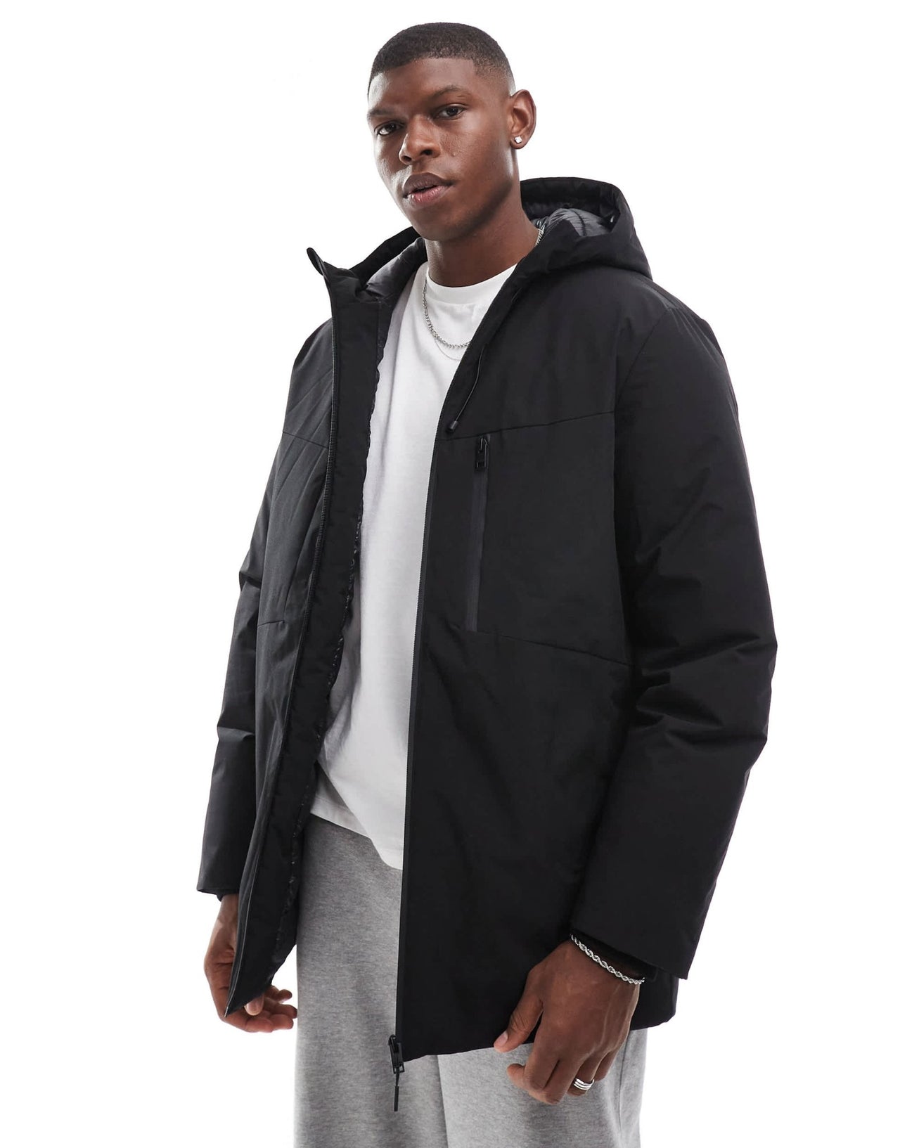 Jack & Jones tech parka in black - ASOS Sample Sale EU Store