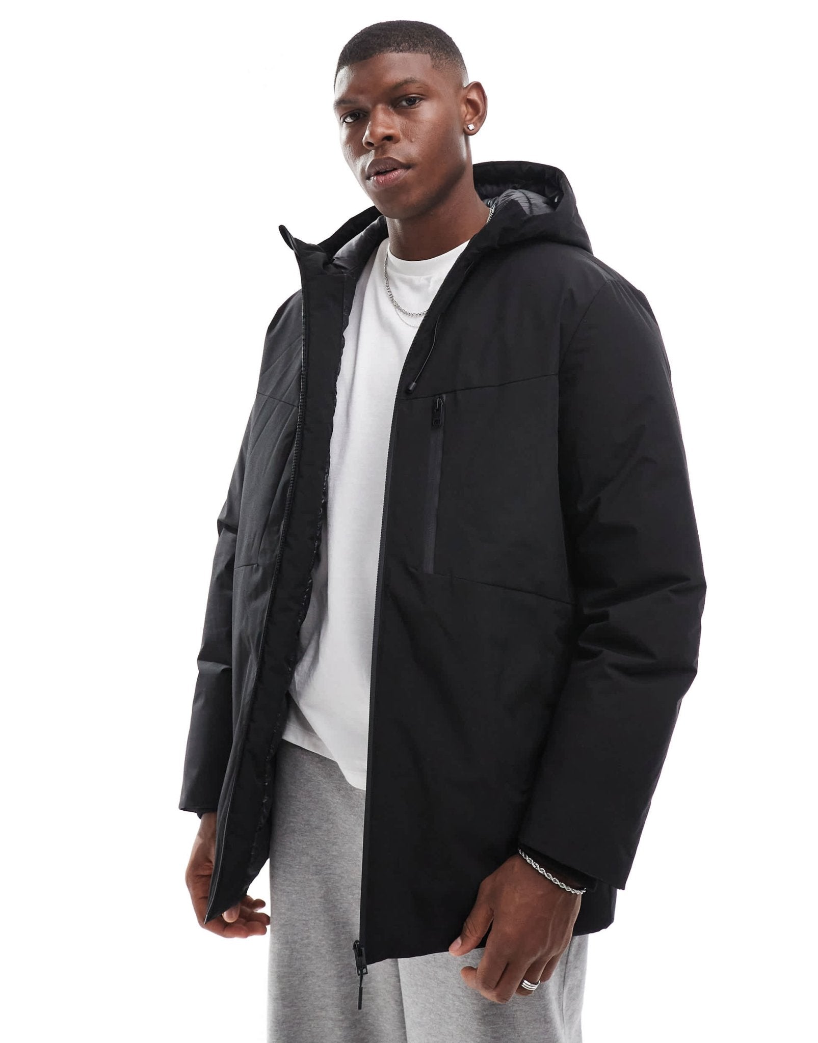 Jack & Jones tech parka in black - ASOS Sample Sale EU Store