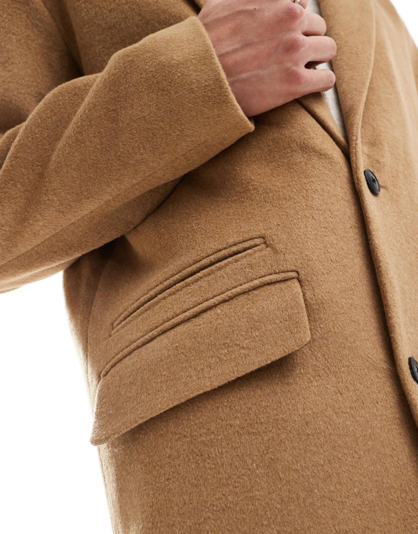 Jack & Jones wool blend overcoat in tan - ASOS Sample Sale EU Store