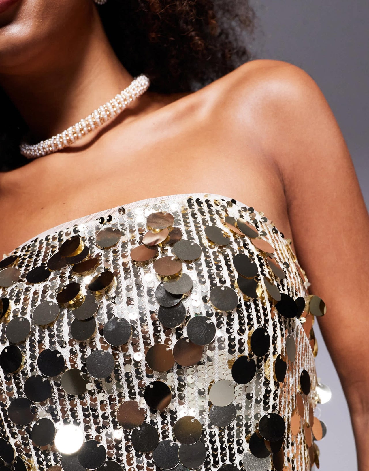 Jaded Rose disc sequin maxi dress in gold - ASOS Sample Sale EU Store