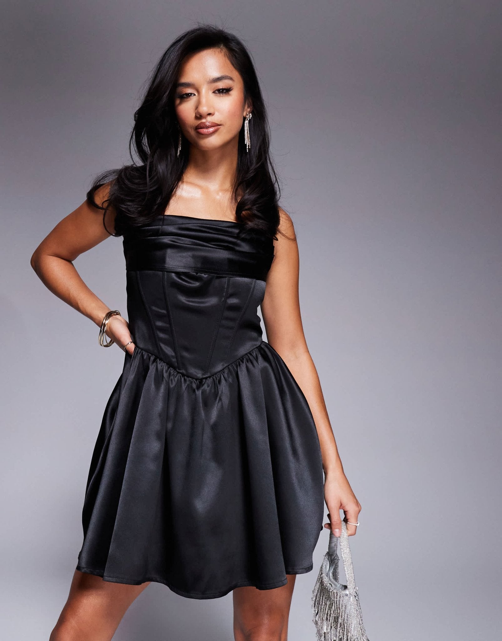 Jaded Rose Petite cowl satin midi dress in black - ASOS Sample Sale EU Store