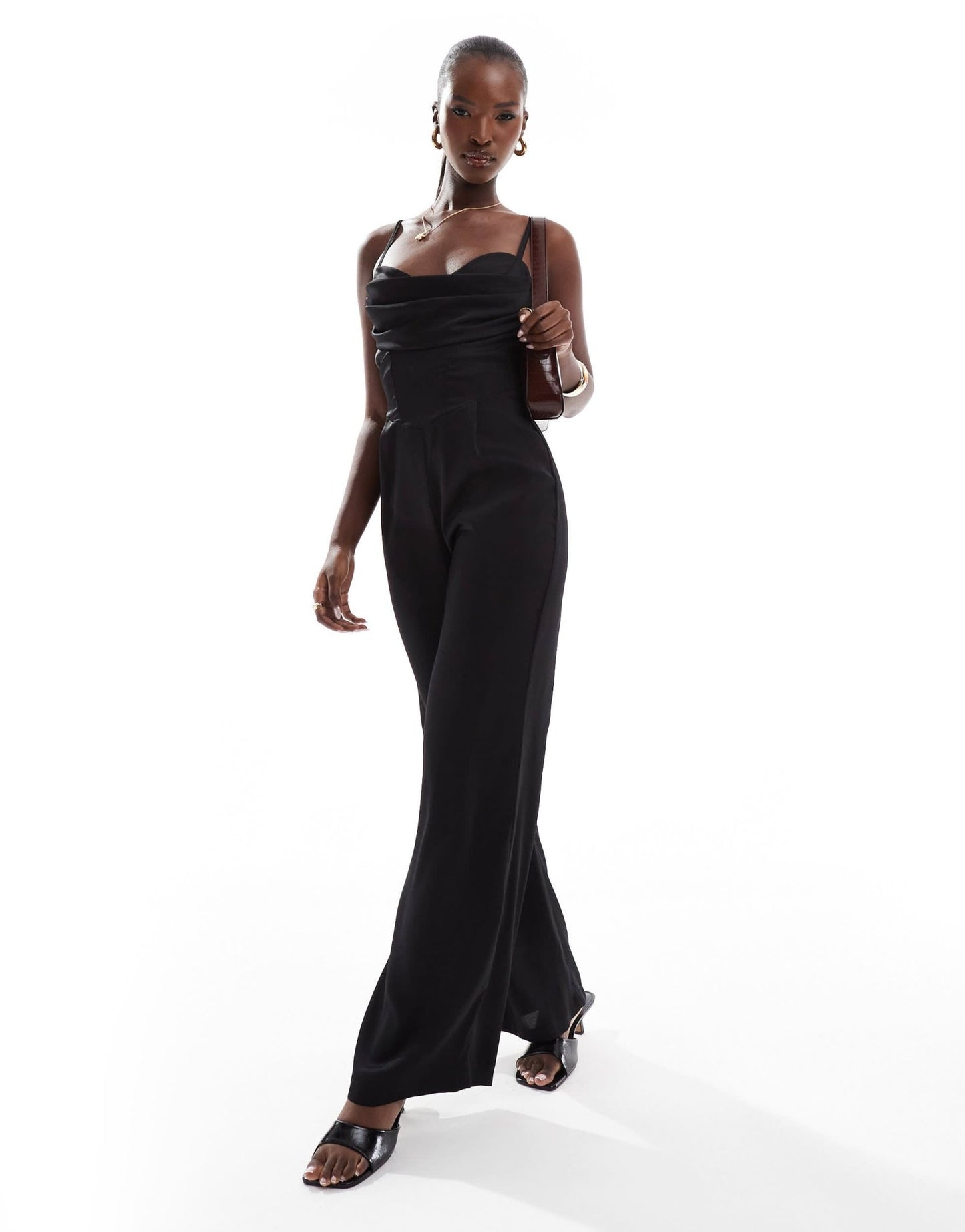 Jaded Rose satin corset jumpsuit in black - ASOS Sample Sale EU Store