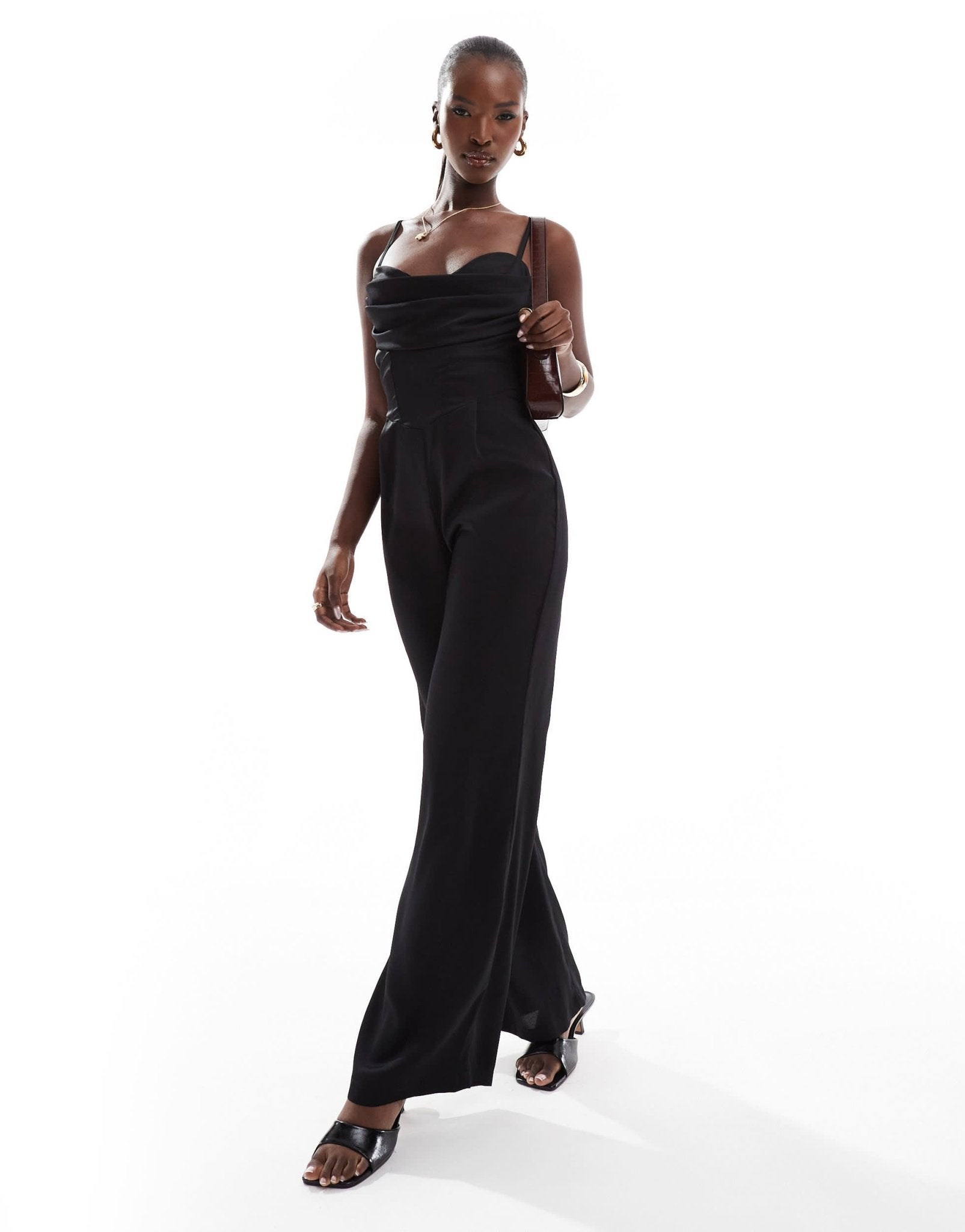 Jaded Rose satin corset jumpsuit in black - ASOS Sample Sale EU Store