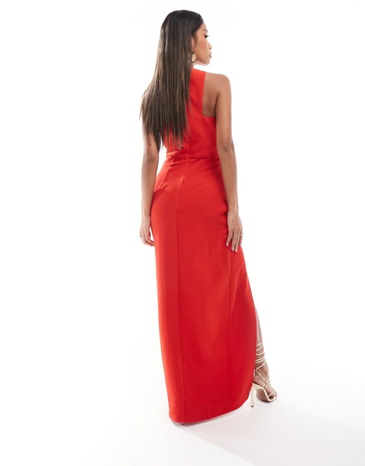 Jarlo cut out slit maxi dress in red - ASOS Sample Sale EU Store