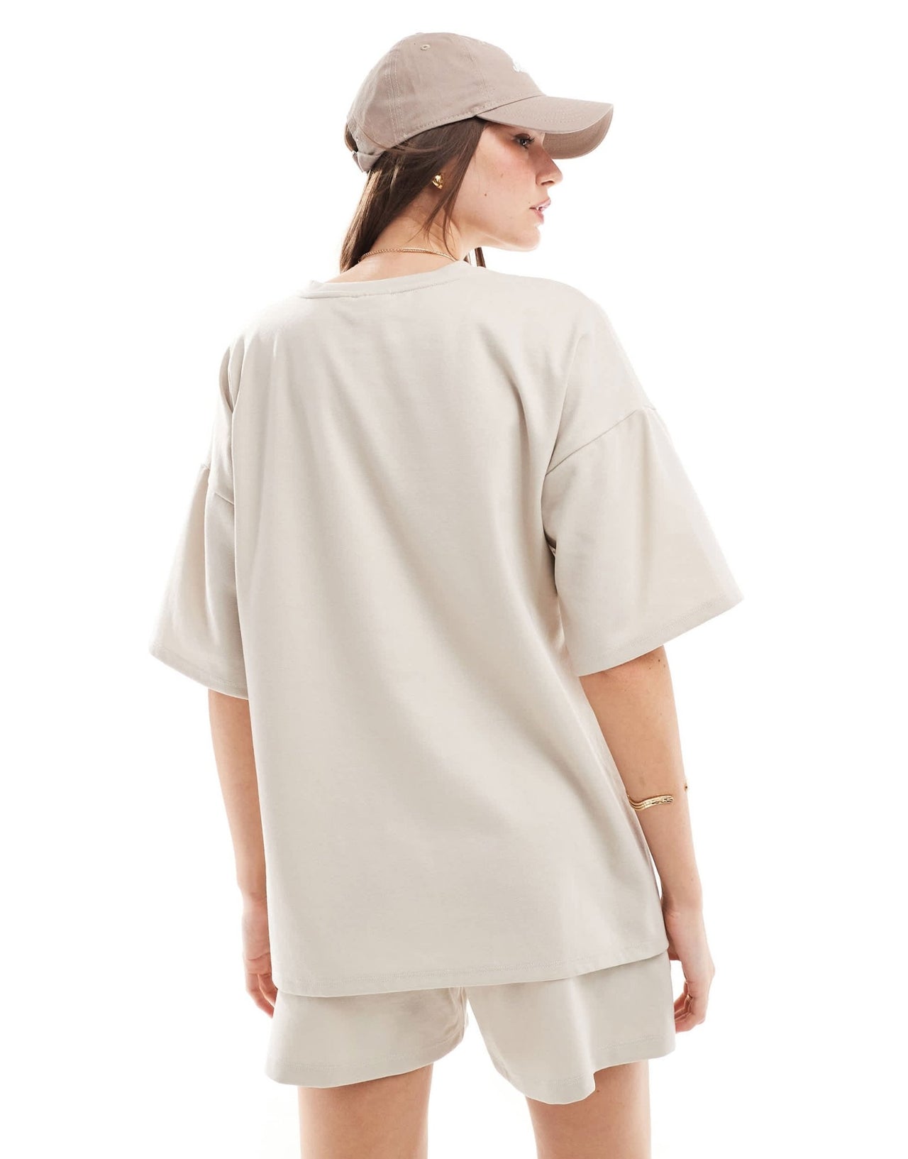 JDY oversized t-shirt with side spit co - ord in stone - ASOS Sample Sale EU Store