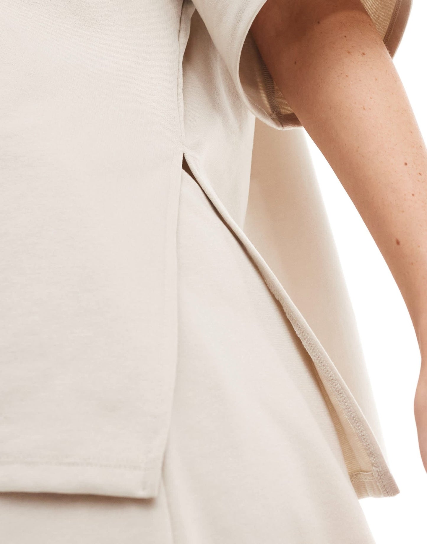 JDY oversized t-shirt with side spit co - ord in stone - ASOS Sample Sale EU Store