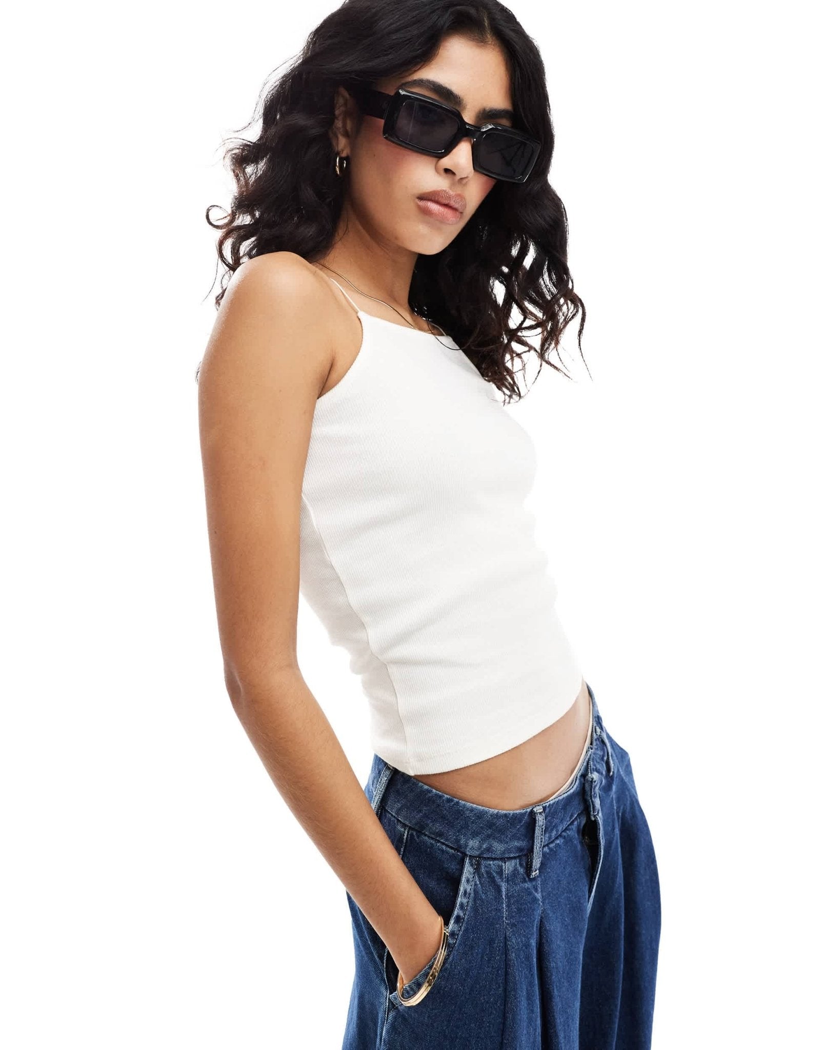 JDY racer cami top in white - ASOS Sample Sale EU Store