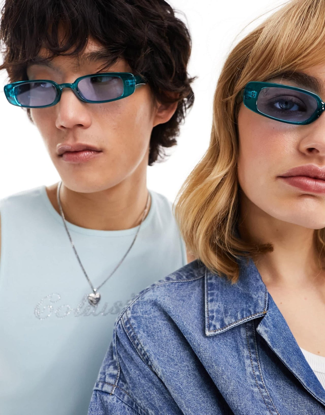 Jeepers Peepers rectangle sunglasses in blue - ASOS Sample Sale EU Store