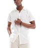 Chemise JJ Rebel à manches courtes en mélange de lin blanc