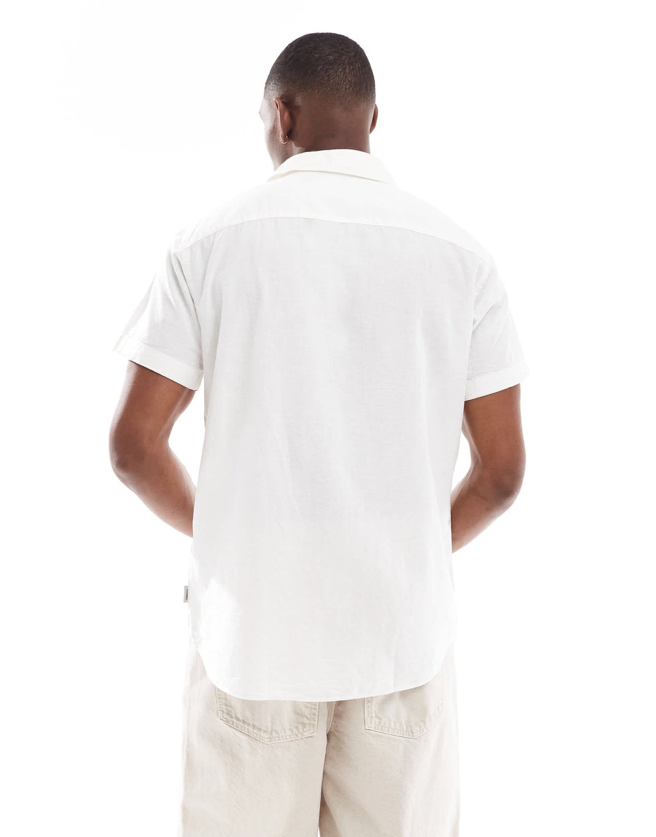 JJ Rebel short sleeve linen blend shirt in white - ASOS Sample Sale EU Store