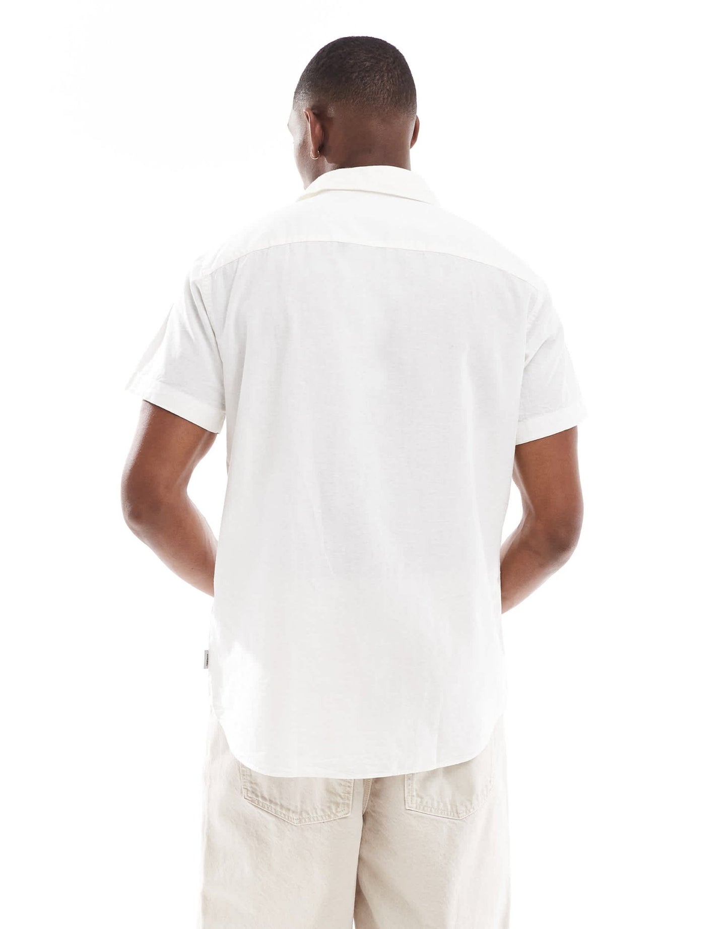 JJ Rebel short sleeve linen blend shirt in white - ASOS Sample Sale EU Store