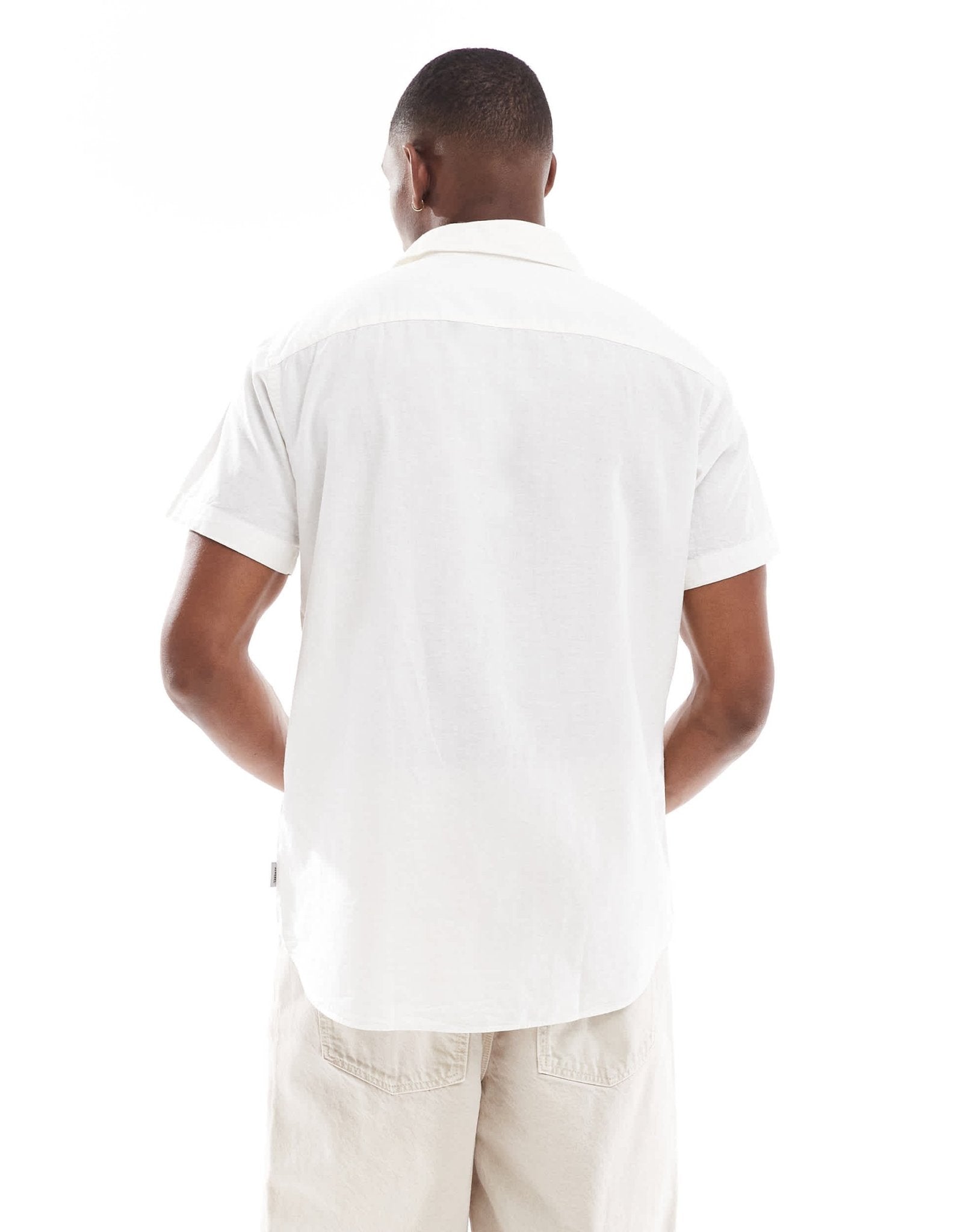 JJ Rebel short sleeve linen blend shirt in white - ASOS Sample Sale EU Store