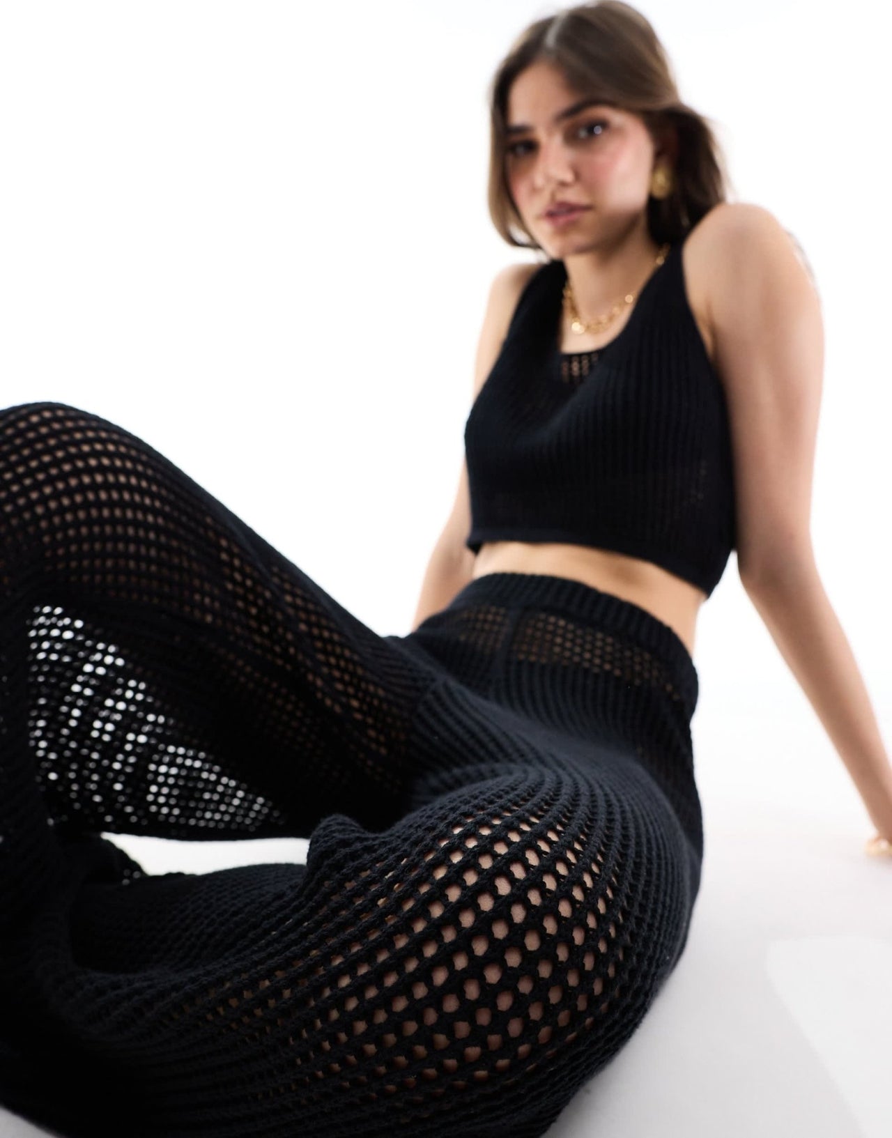 JJXX co - ord crochet trousers in black - ASOS Sample Sale EU Store