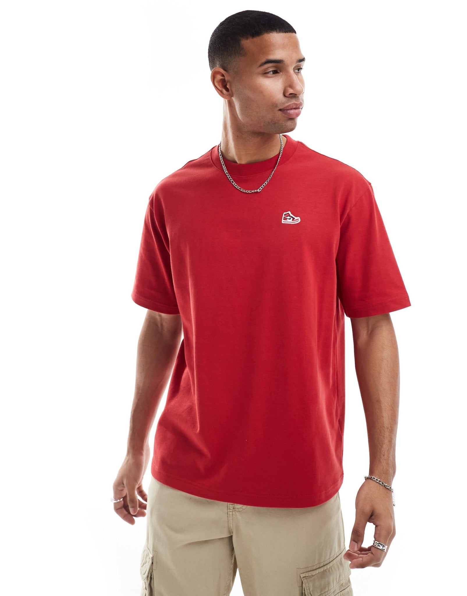 Jordan crew neck t-shirt in varsity red - ASOS Sample Sale EU Store