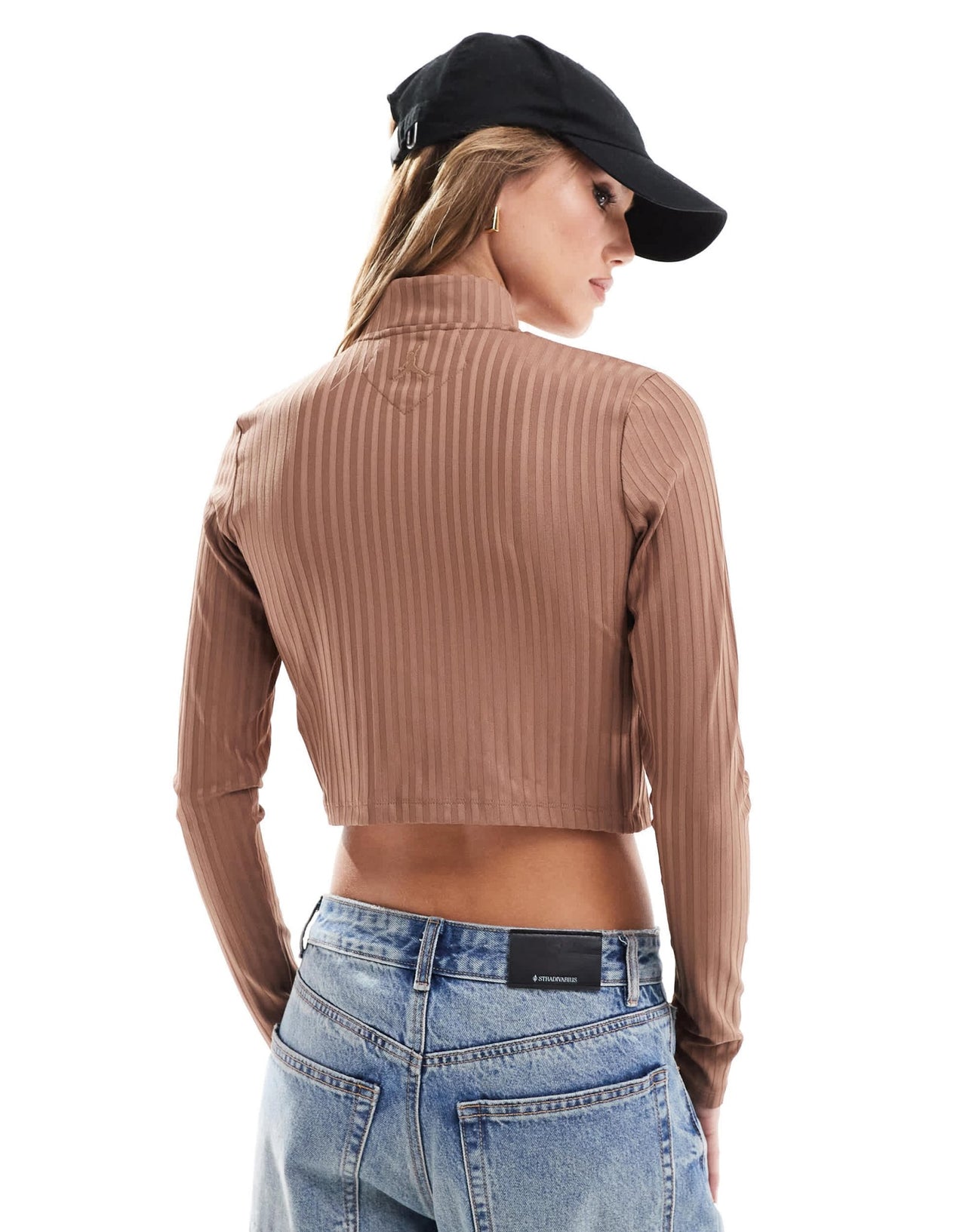 Jordan Life zip through long sleeve top in brown - ASOS Sample Sale EU Store