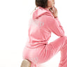 Juicy Couture diamante velour tracksuit zip hoodie co-ord in pink lemonade
