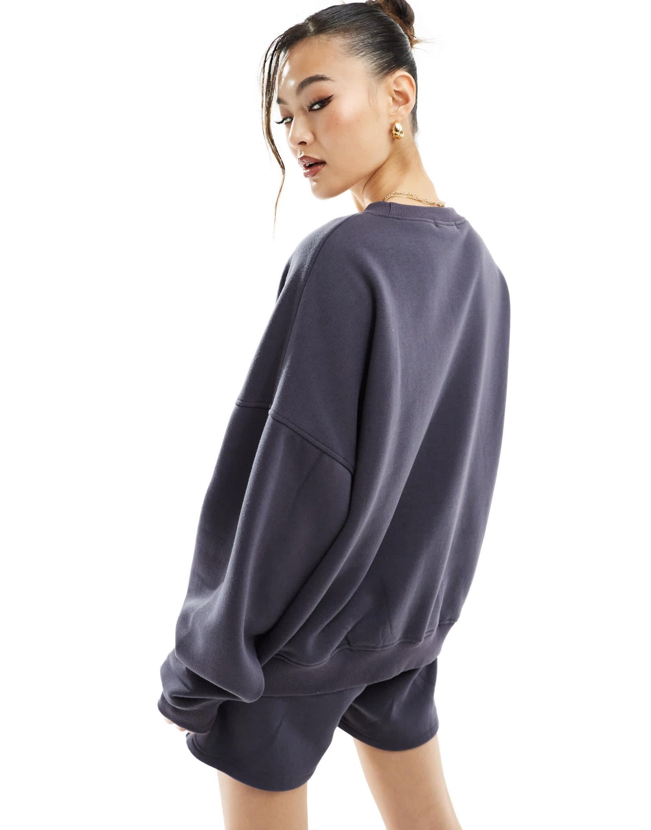 Kaiia cotton blend logo sweatshirt co - ord in dark grey - ASOS Sample Sale EU Store