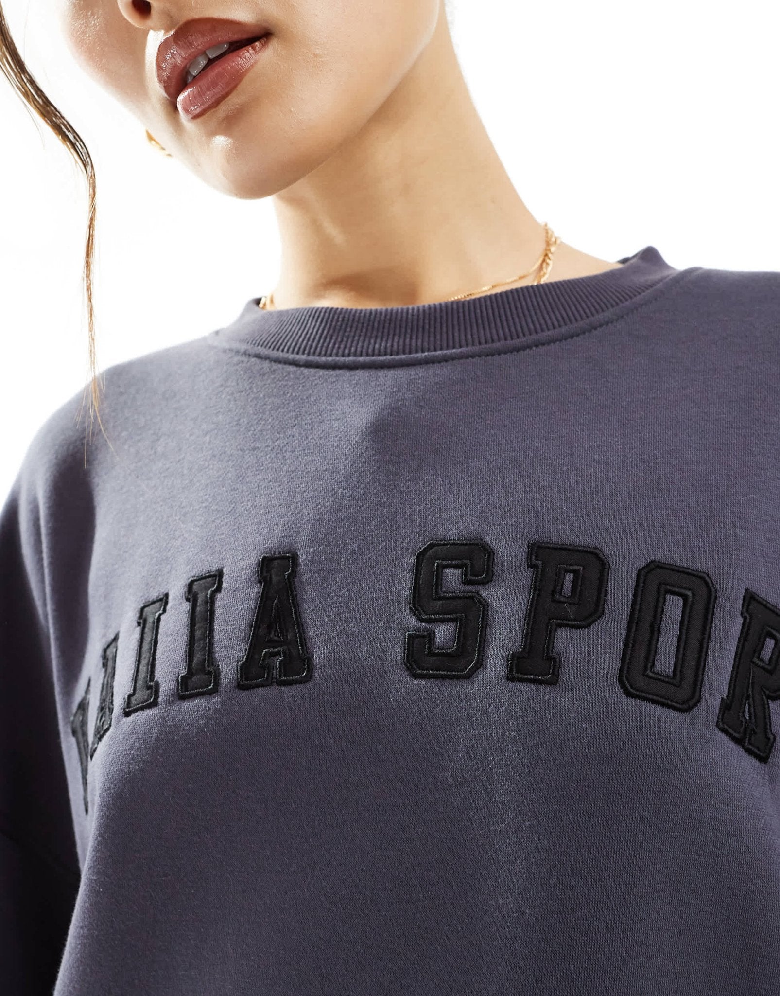 Kaiia cotton blend logo sweatshirt co - ord in dark grey - ASOS Sample Sale EU Store