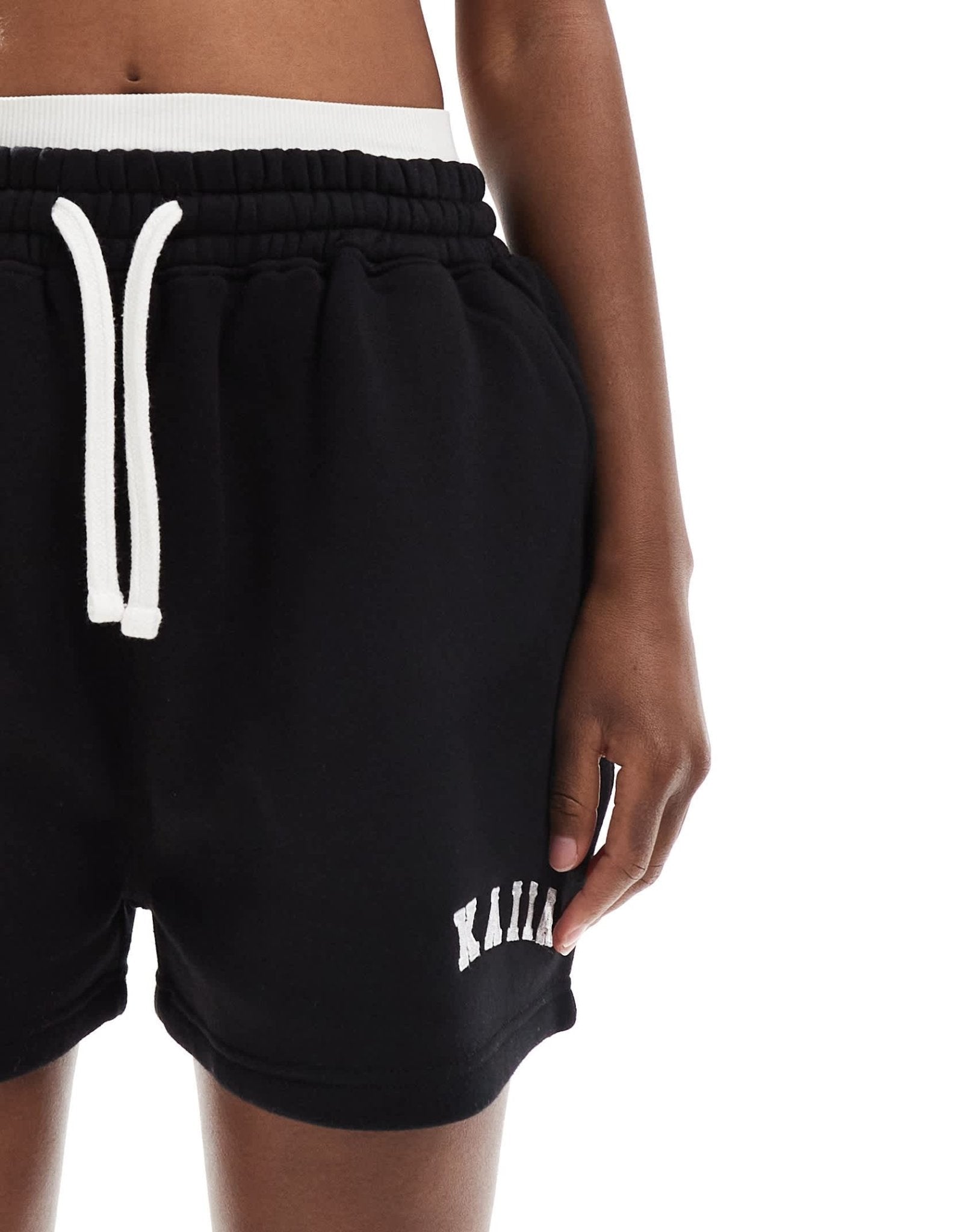 Kaiia cotton blend sweat shorts in black - ASOS Sample Sale EU Store