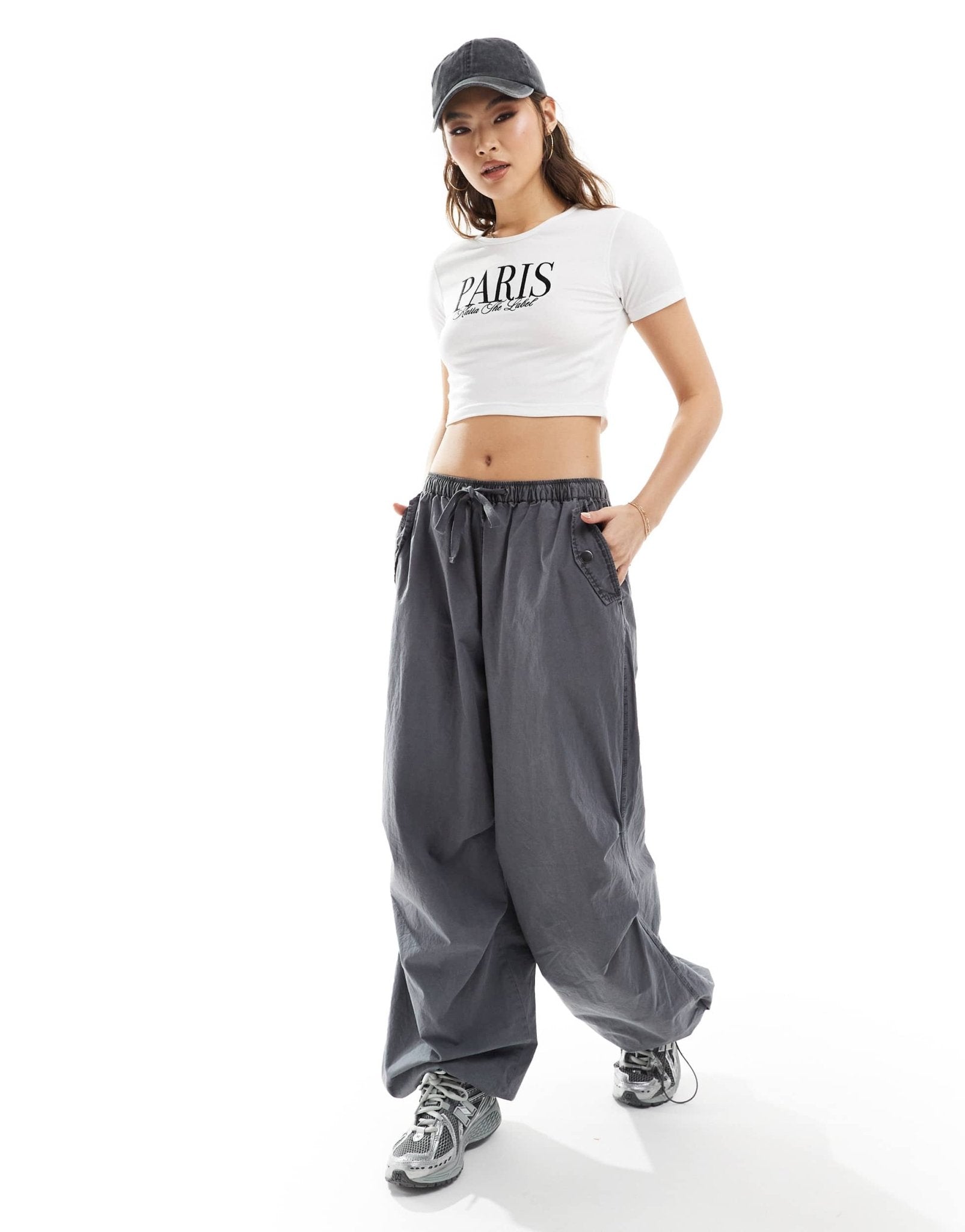 Kaiia cotton rich Paris motif baby tee in white - ASOS Sample Sale EU Store