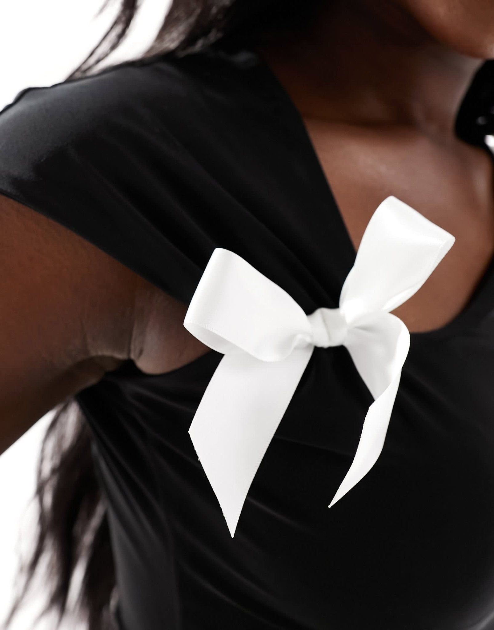 Kaiia exclusive bow detail cropped top in black - ASOS Sample Sale EU Store