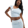 Kaiia exclusive contrast bow detail cropped top in baby blue