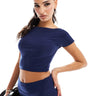 Kaiia exclusive double layered slinky low back top co-ord in blue