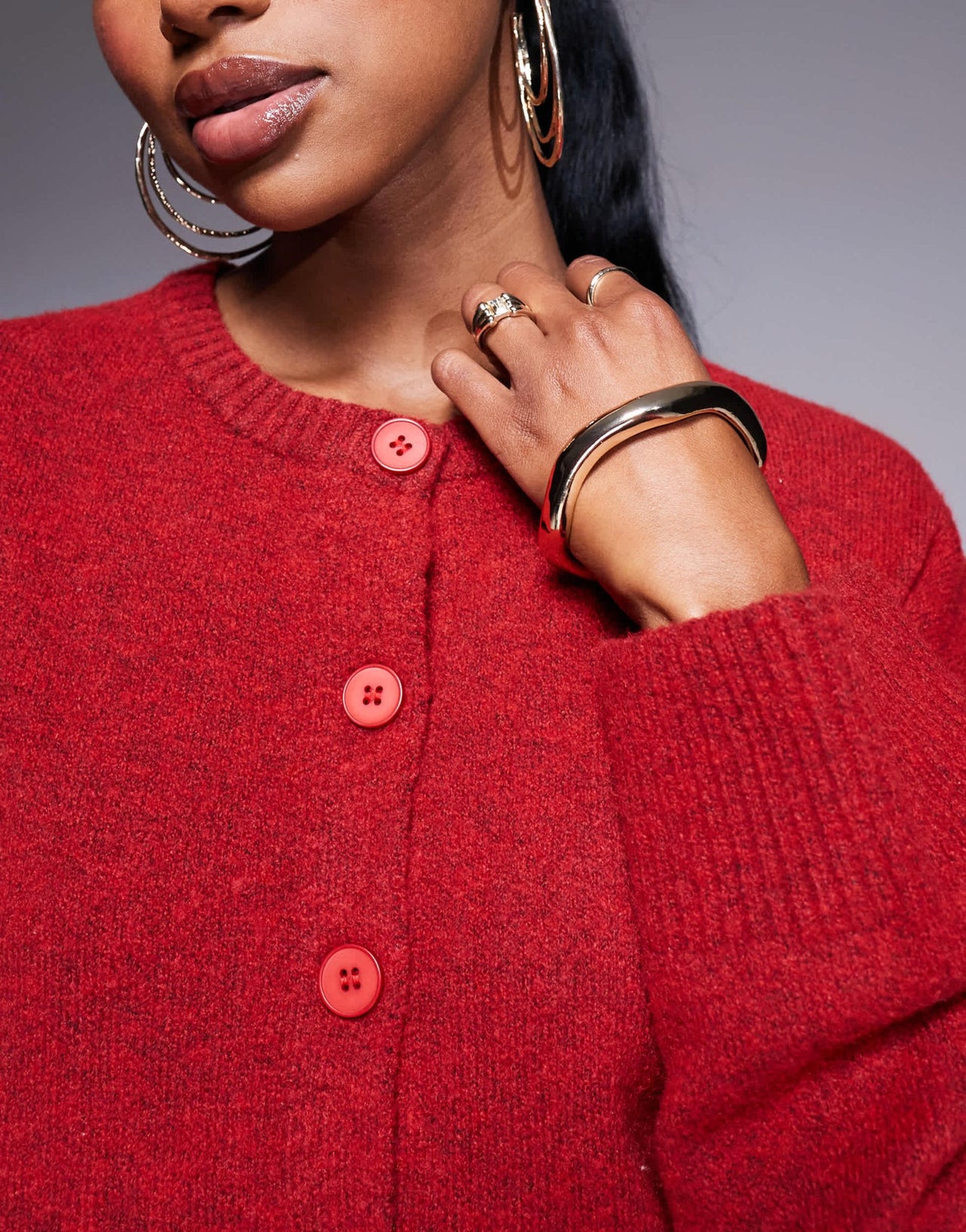 Kaiia exclusive knit cardigan in deep red - ASOS Sample Sale EU Store