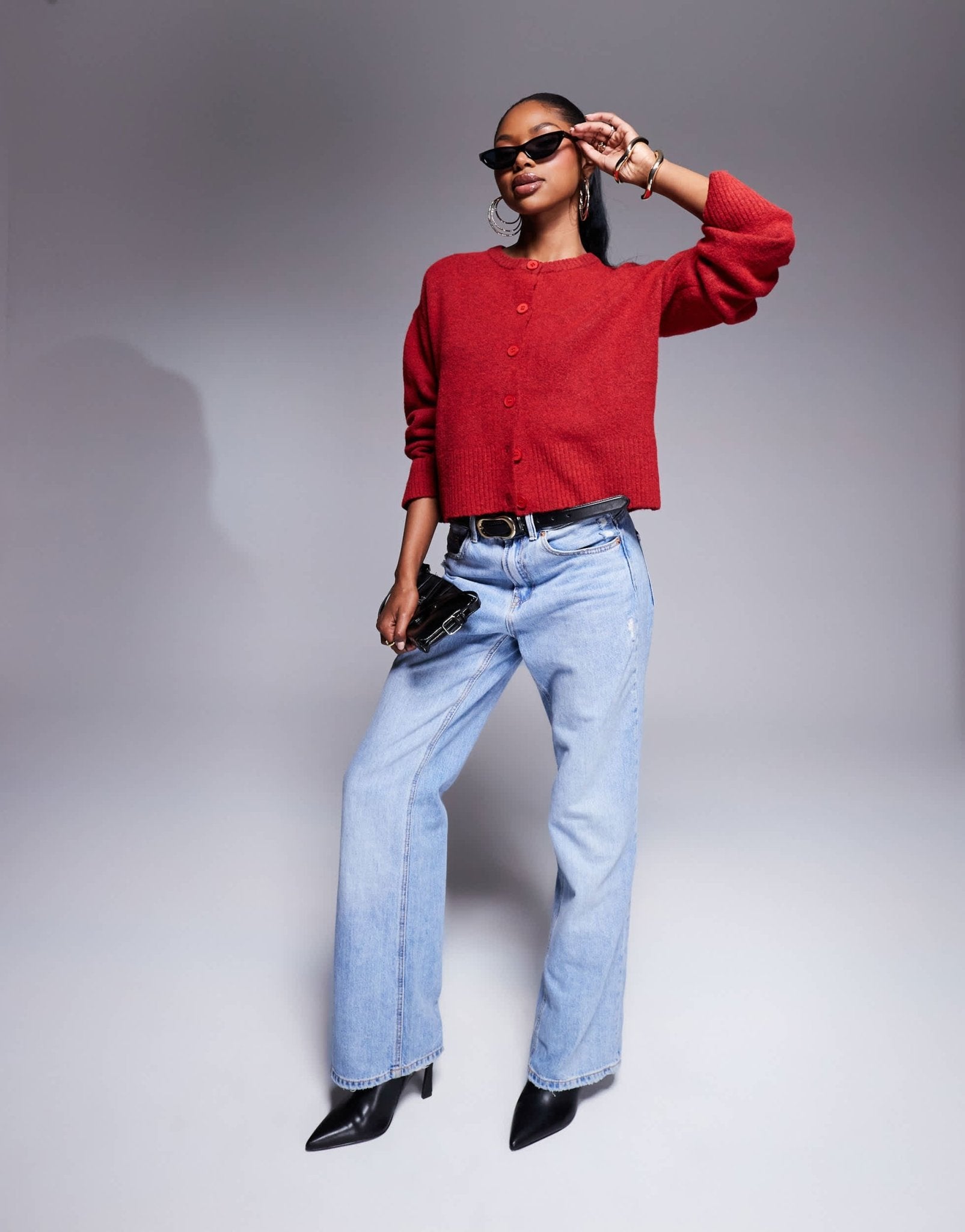 Kaiia exclusive knit cardigan in deep red - ASOS Sample Sale EU Store