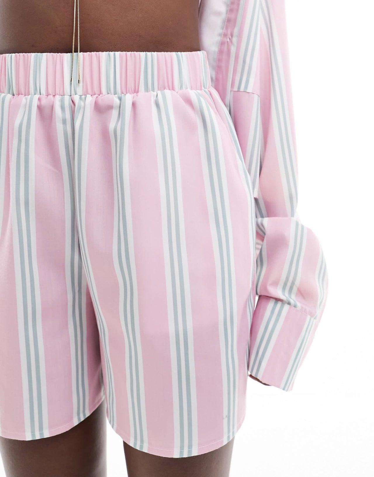 Kaiia exclusive poplin shorts co - ord in pink stripe - ASOS Sample Sale EU Store