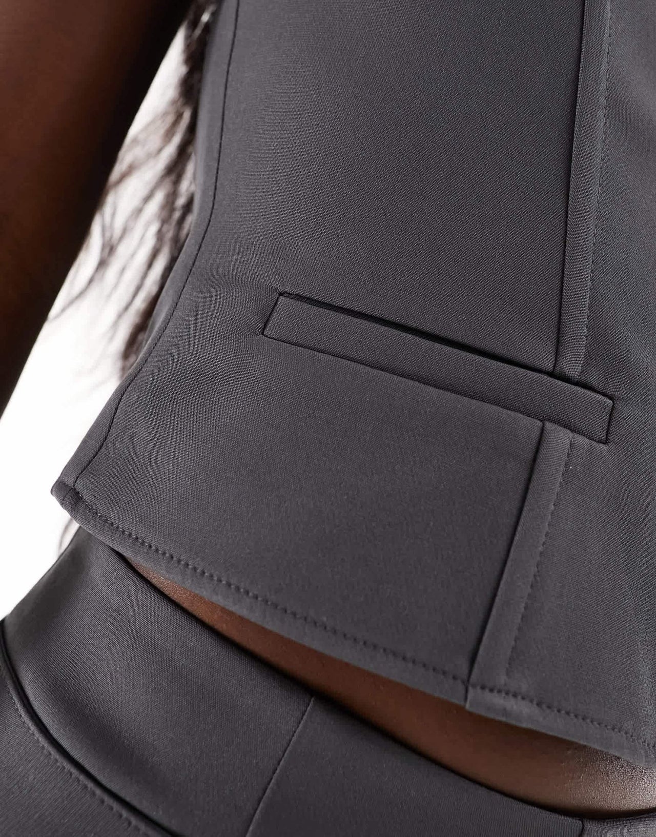Kaiia exclusive tailored bandeau top co - ord in charcoal - ASOS Sample Sale EU Store