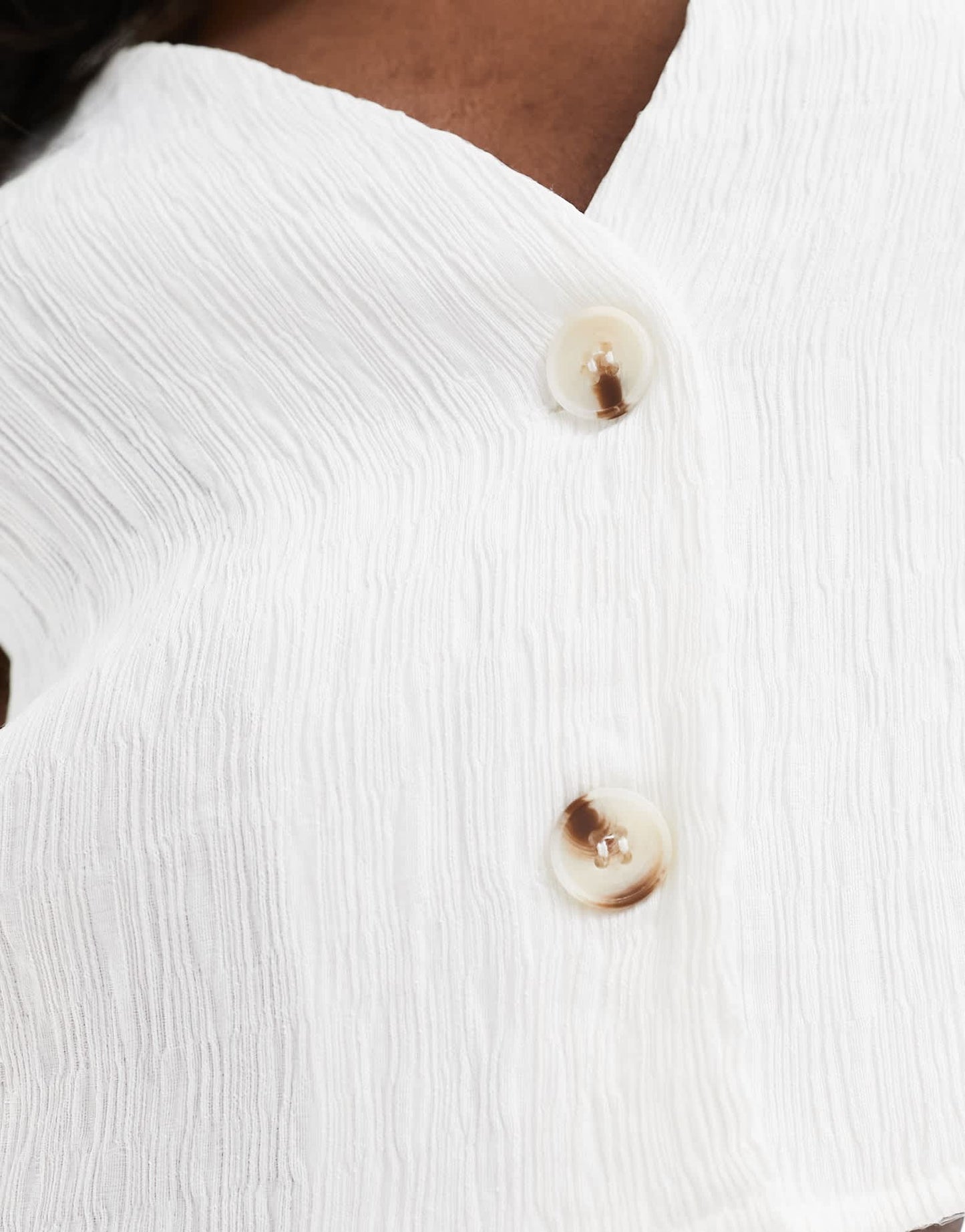 Kaiia exclusive textured cropped waistcoat co - ord in white - ASOS Sample Sale EU Store